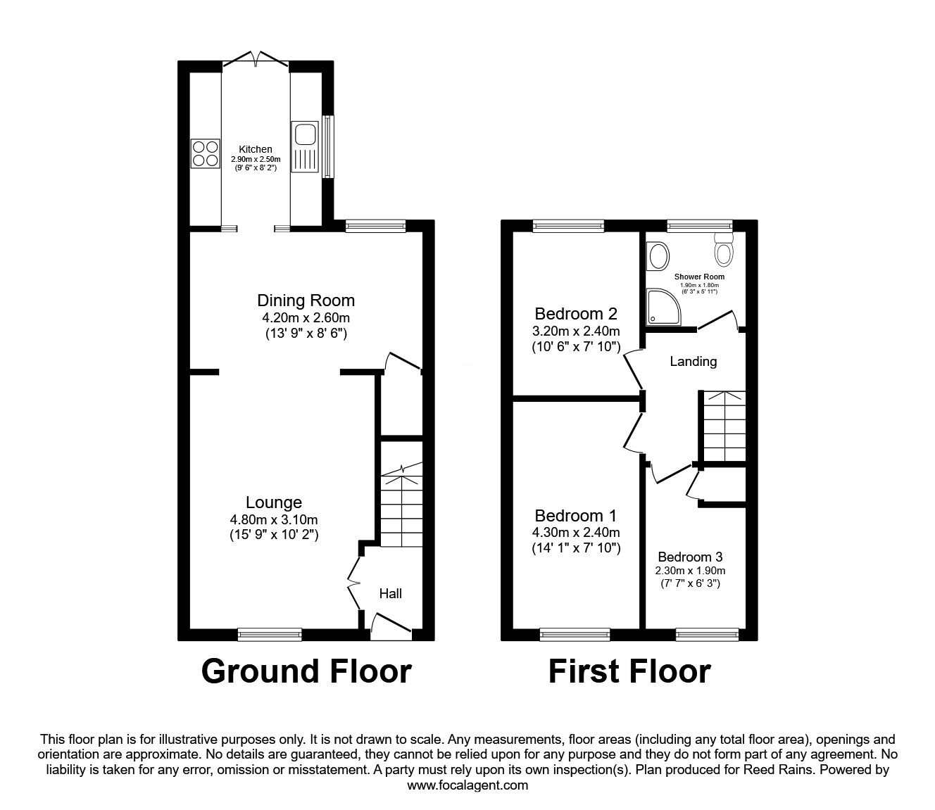 Floorplan of 3 bedroom Mid Terrace House for sale, Portsmouth Avenue, Burnley, Lancashire, BB10