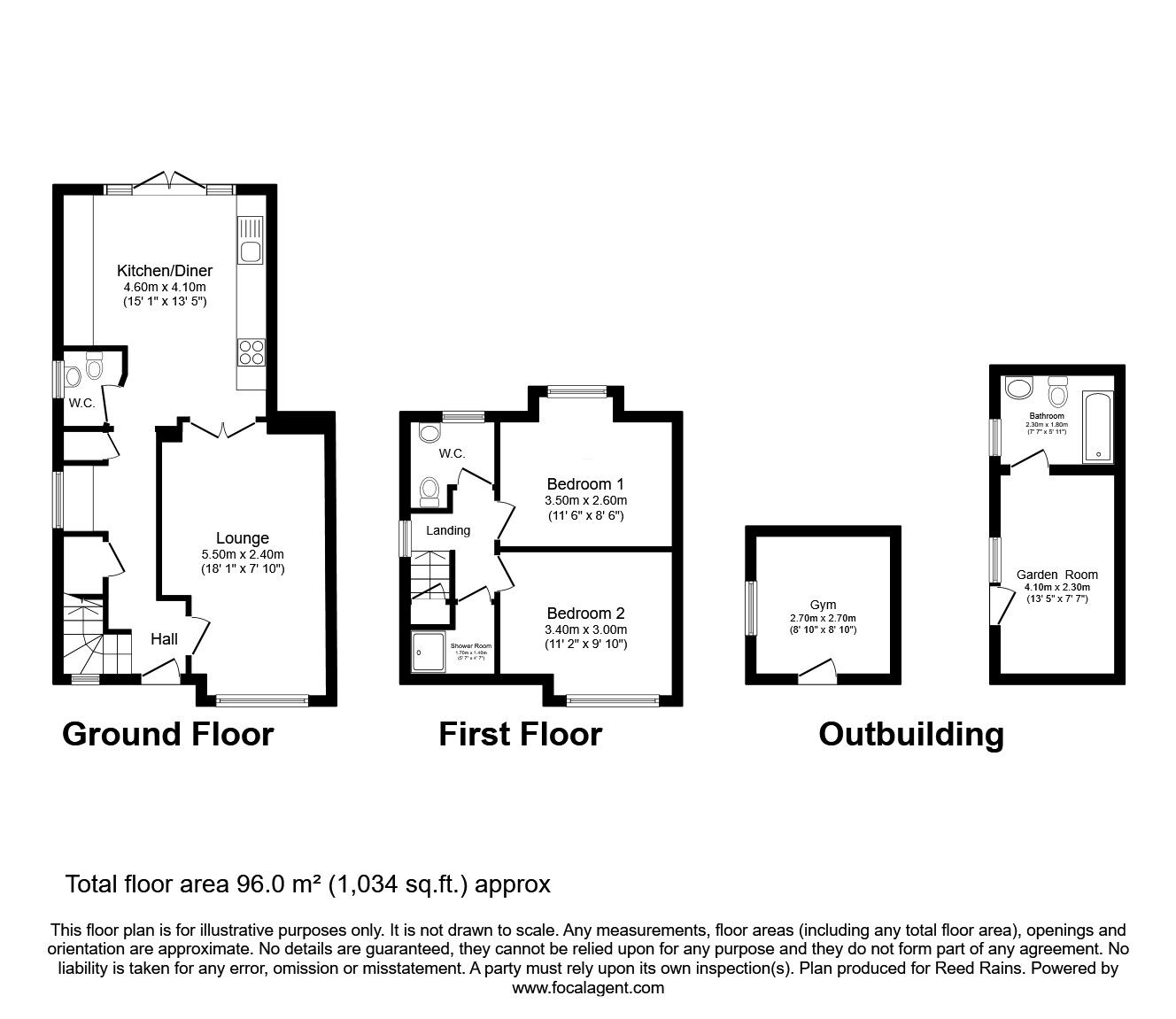Floorplan of 2 bedroom Semi Detached House for sale, Drammen Avenue, Burnley, Lancashire, BB11