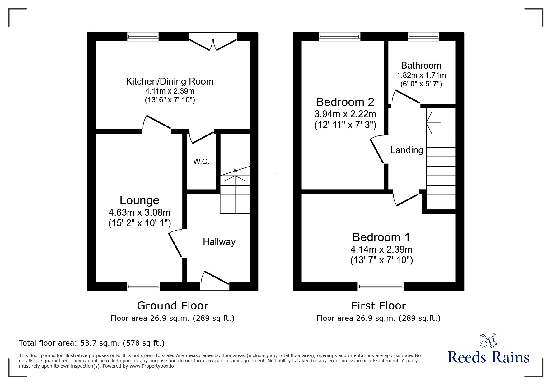 Floorplan of 2 bedroom Semi Detached House for sale, Hilary Grove, Burnley, Lancashire, BB10