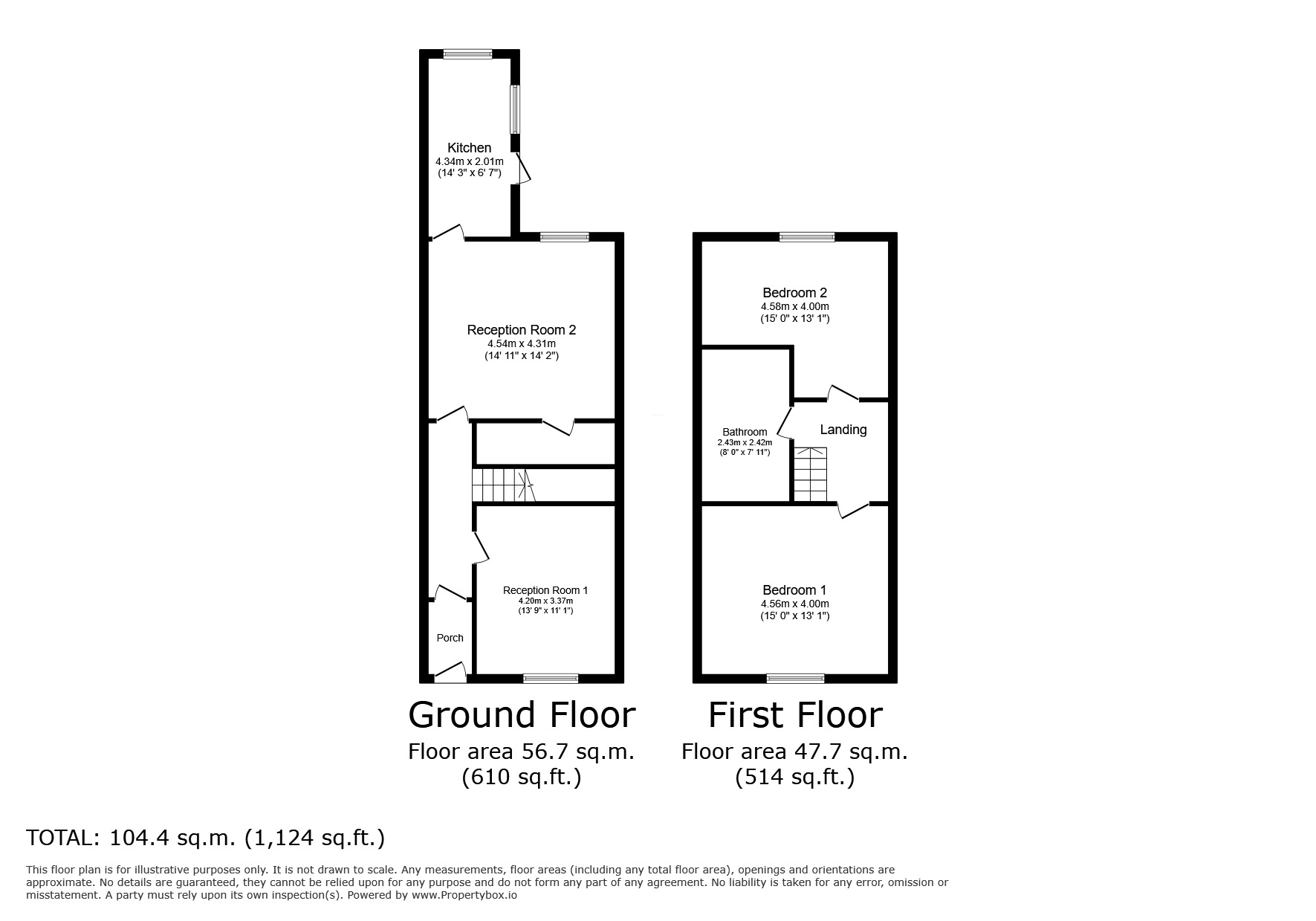 Floorplan of 2 bedroom Mid Terrace House for sale, Whitefield Street, Hapton, Lancashire, BB12
