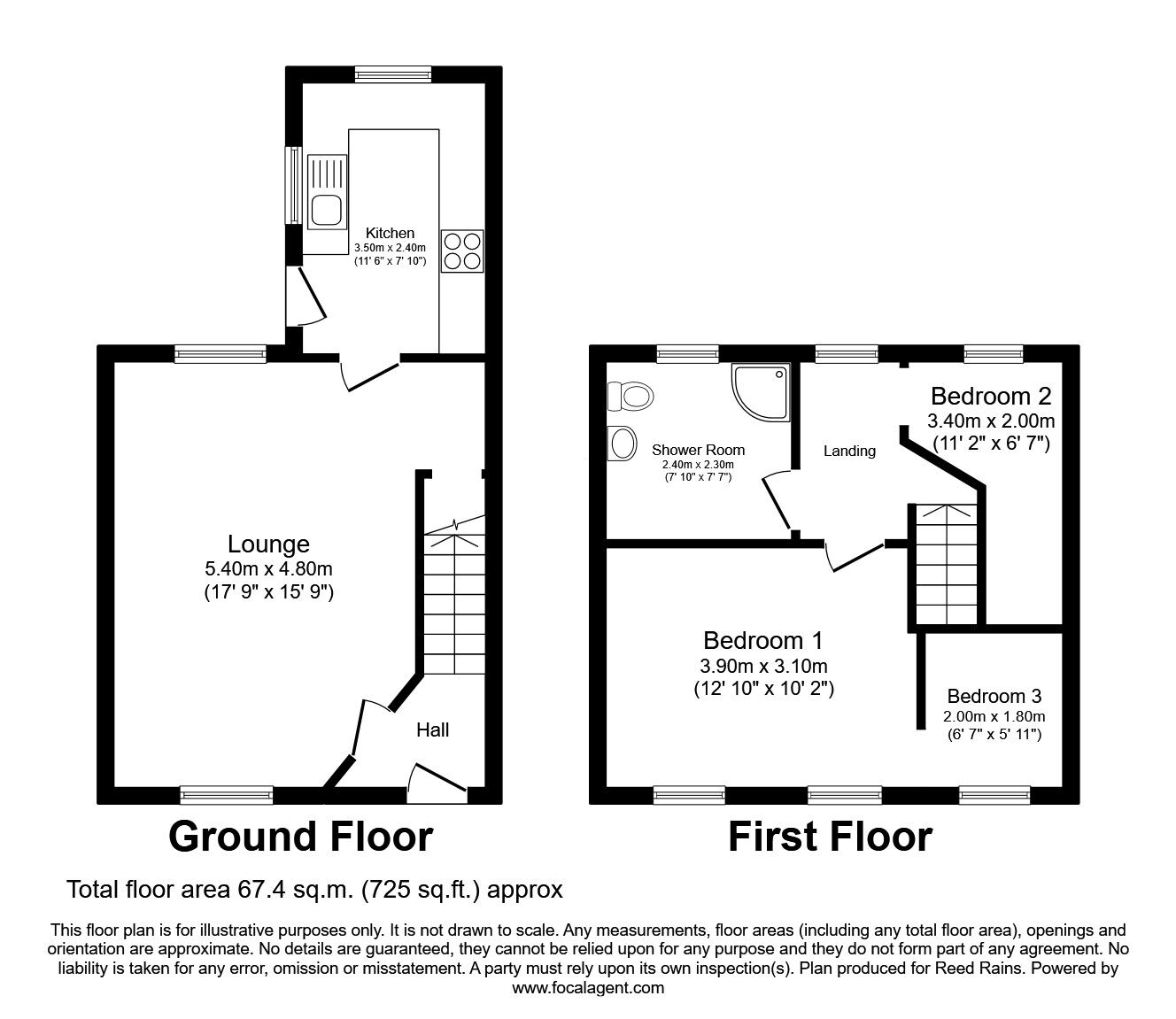 Floorplan of 2 bedroom Mid Terrace House for sale, Heyhead Street, Brierfield, Lancashire, BB9