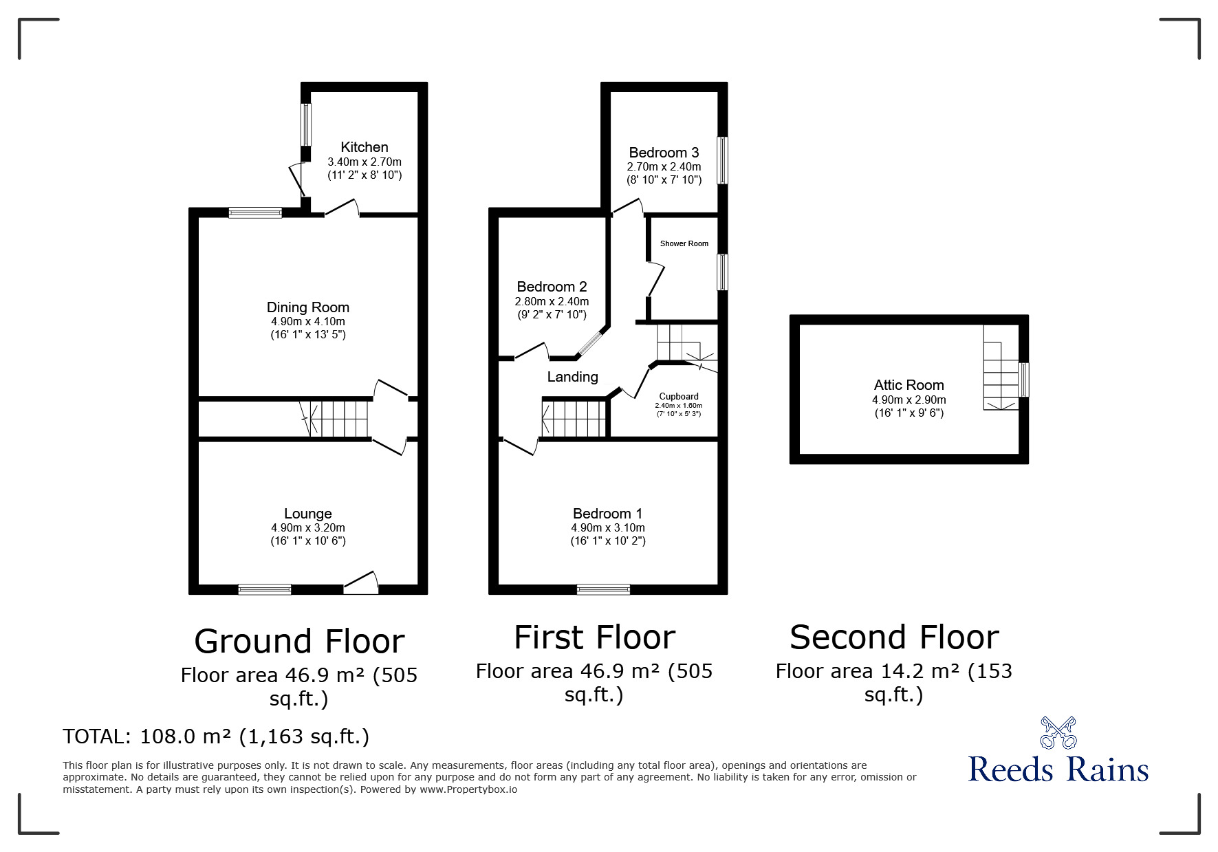 Floorplan of 3 bedroom End Terrace House for sale, Howsin Street, Burnley, Lancashire, BB10