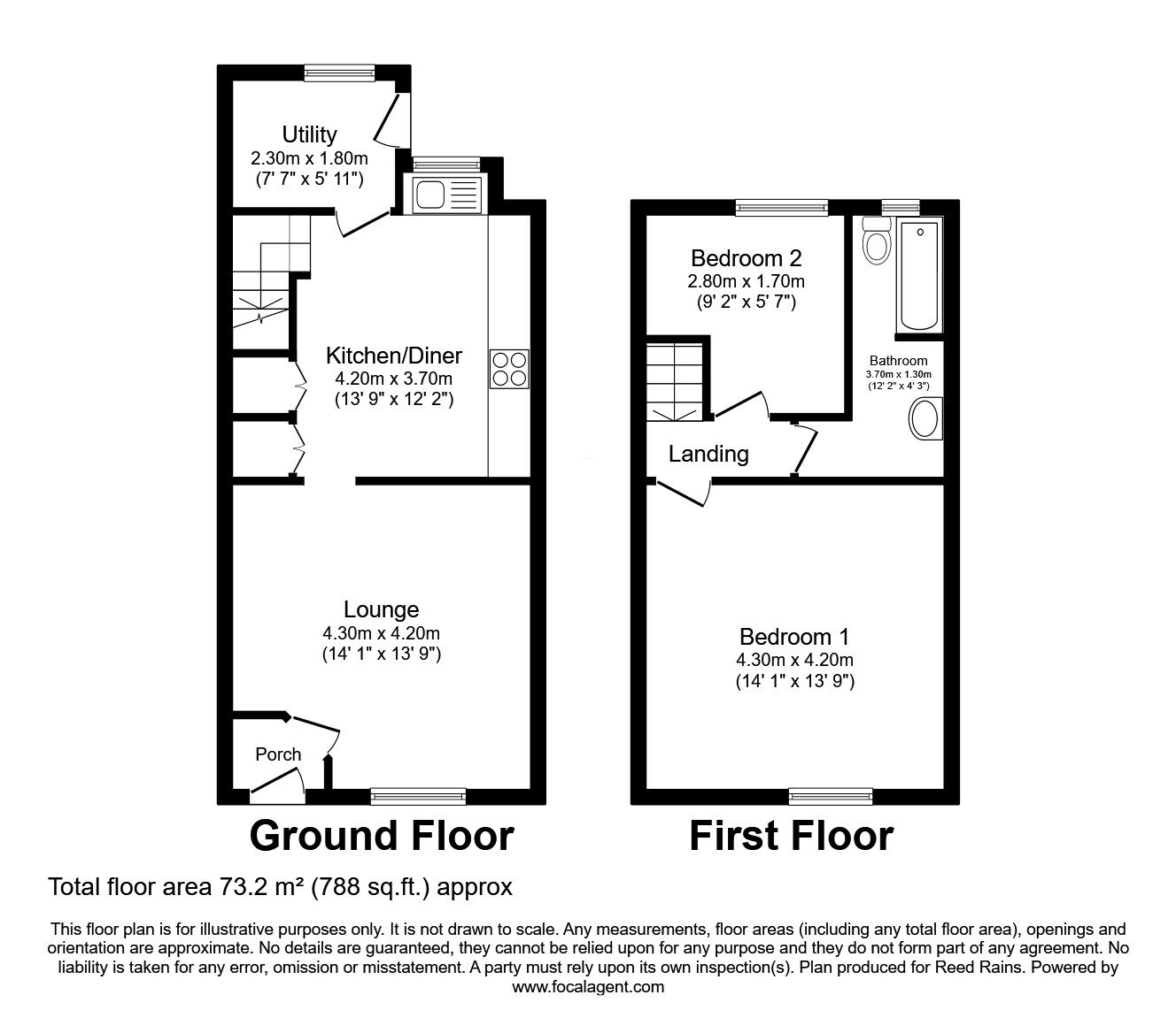 Floorplan of 2 bedroom Mid Terrace House for sale, Lower Clough Street, Barrowford, Lancashire, BB9