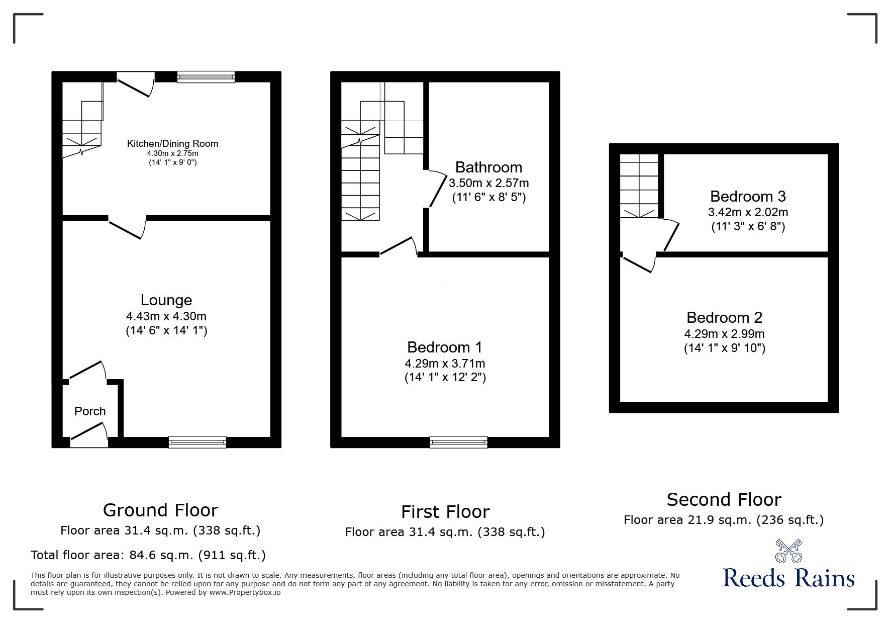 Floorplan of 3 bedroom Mid Terrace House for sale, Brockenhurst Street, Burnley, Lancashire, BB10