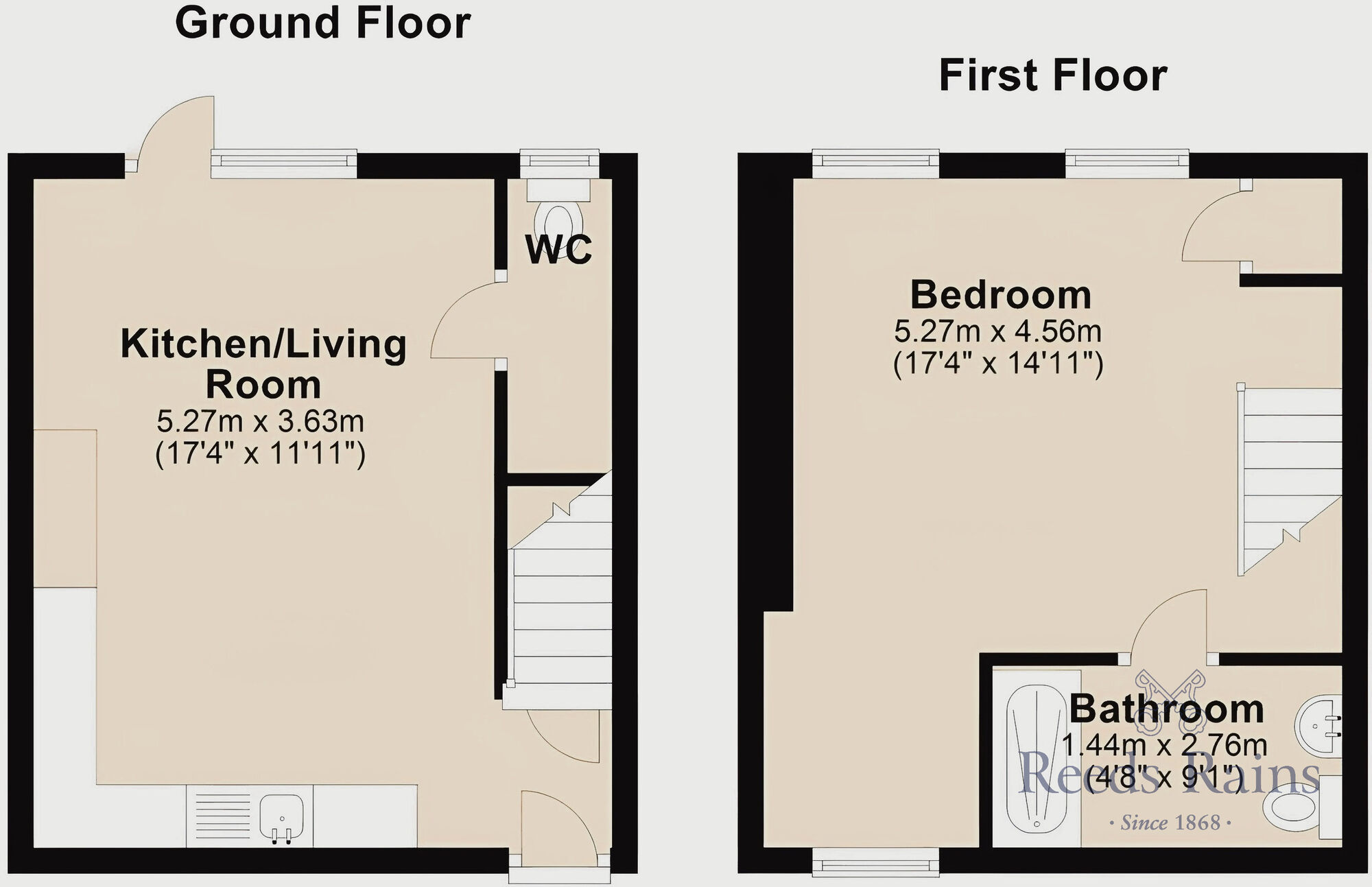 Floorplan of 1 bedroom Mid Terrace House for sale, Burnley Road, Briercliffe, Lancashire, BB10
