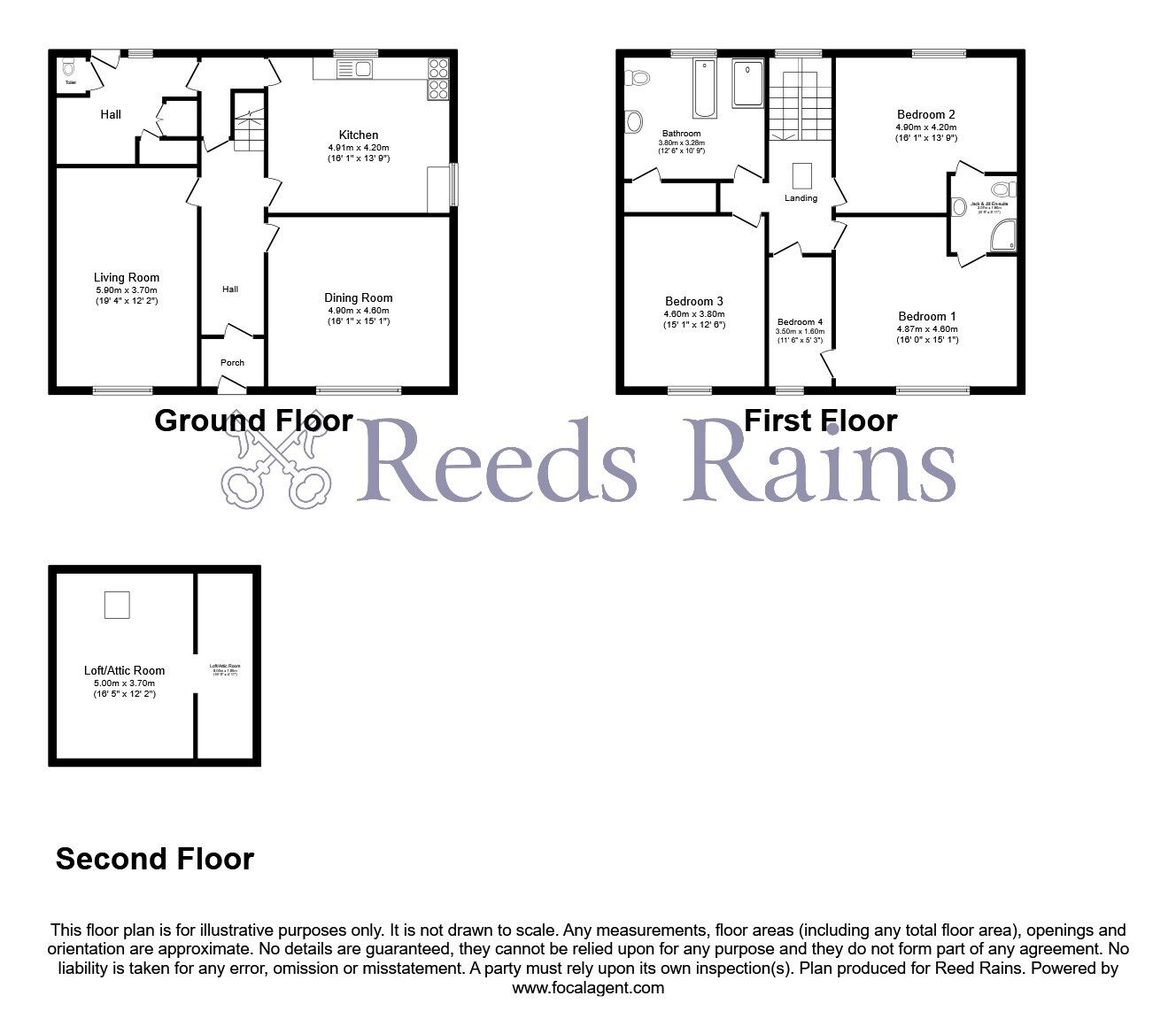 Floorplan of 4 bedroom Semi Detached House for sale, Hill End House, Halifax Road, Lancashire, BB10