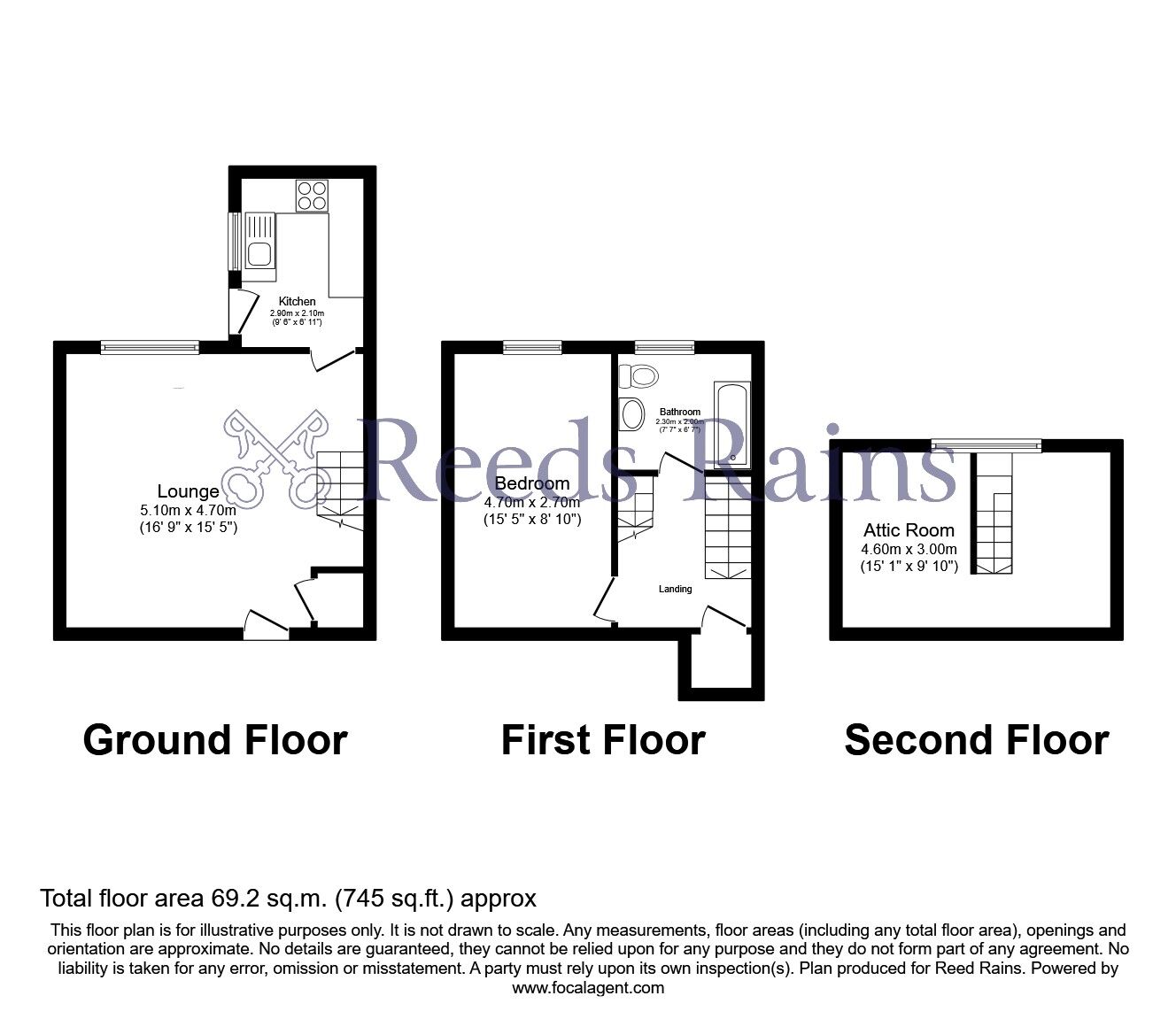 Floorplan of 1 bedroom Mid Terrace House for sale, Back Harry Street, Barrowford, Lancashire, BB9