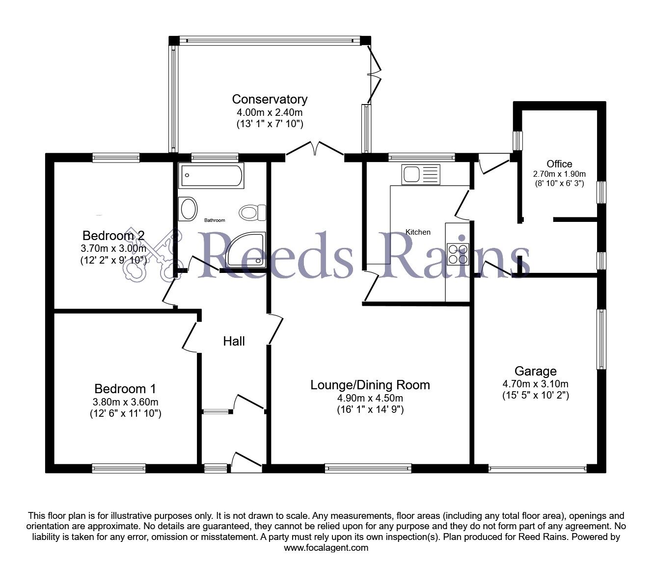 Floorplan of 2 bedroom Detached Bungalow for sale, Brownside Road, Burnley, Lancashire, BB10