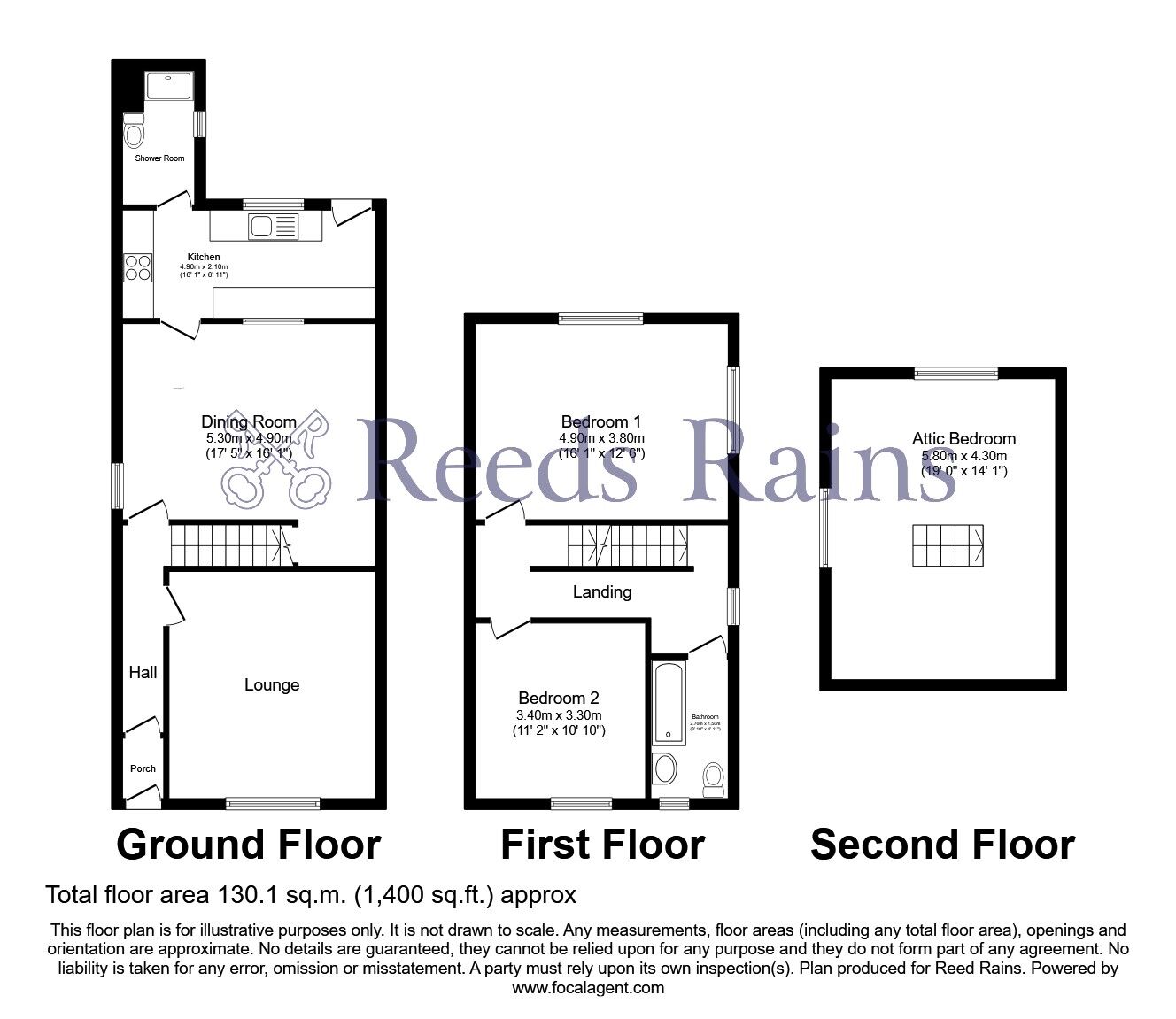 Floorplan of 2 bedroom End Terrace House for sale, Grove Lane, Padiham, Lancashire, BB12
