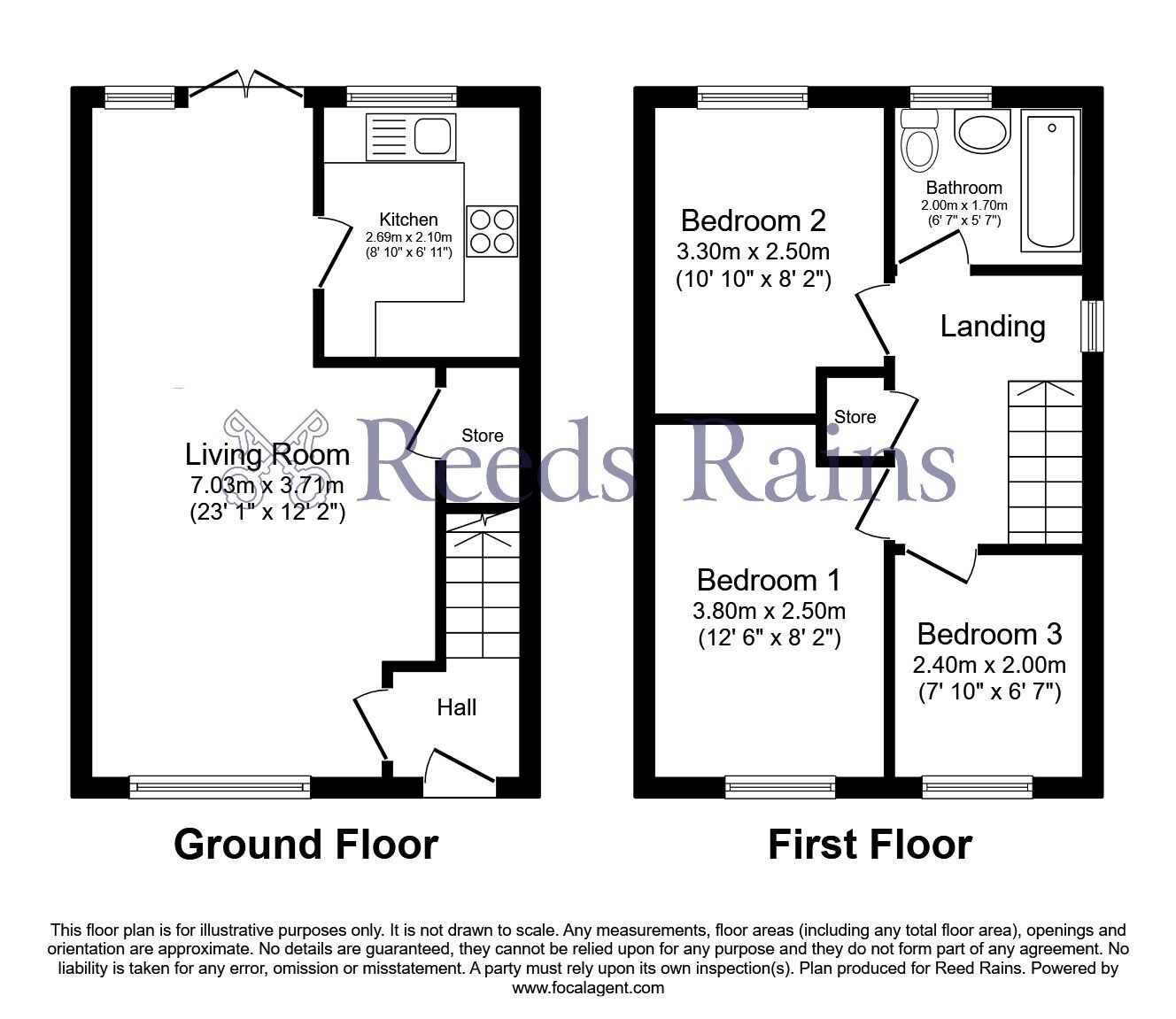 Floorplan of 3 bedroom Semi Detached House for sale, Sykefield, Brierfield, Lancashire, BB9