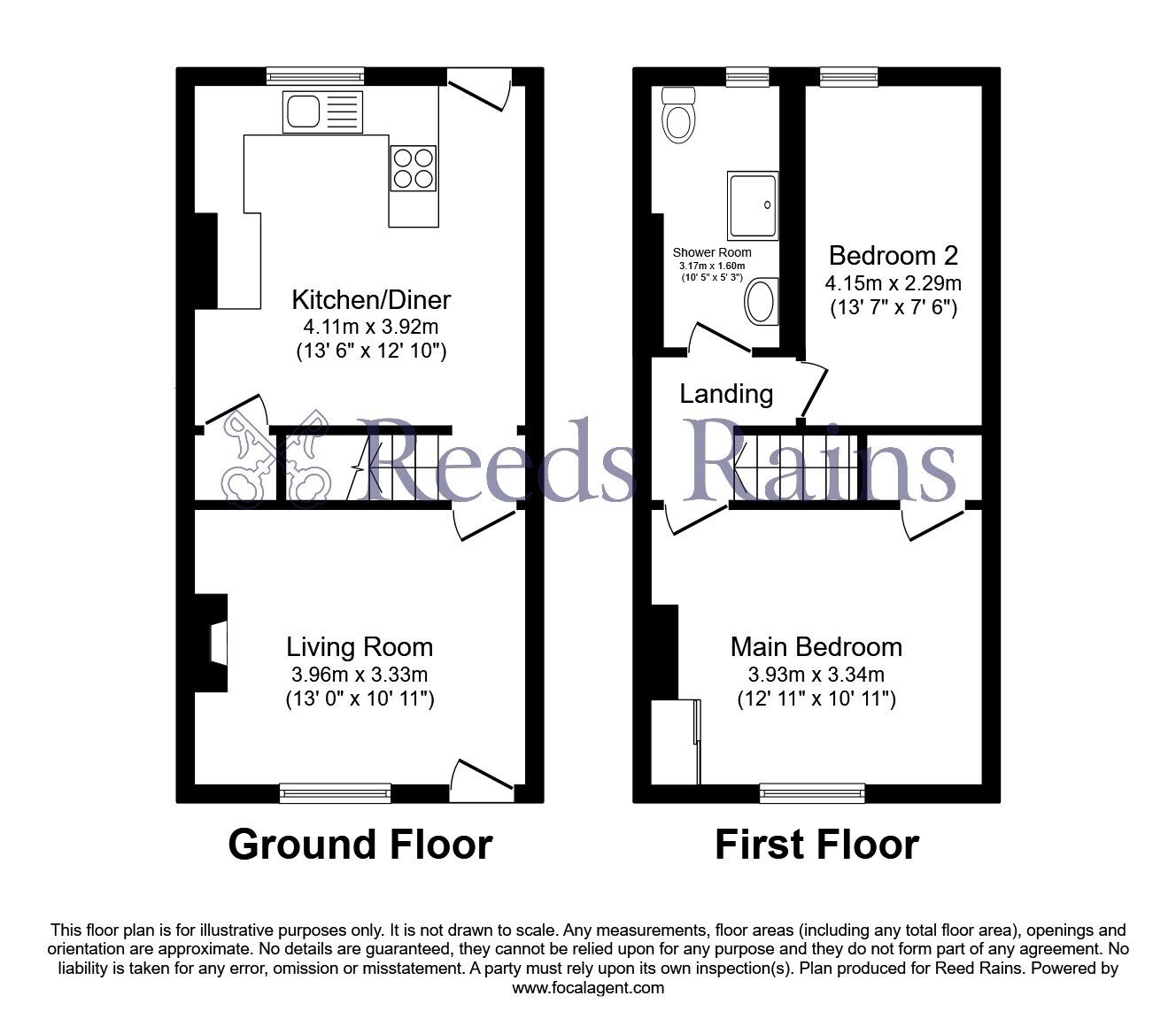 Floorplan of 2 bedroom Mid Terrace House for sale, Williams Road, Burnley, Lancashire, BB10