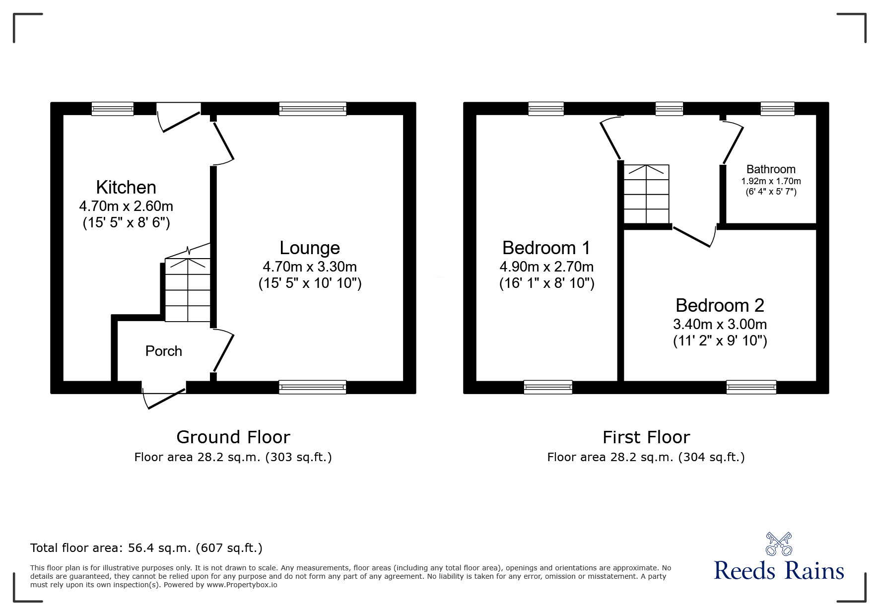 Floorplan of 2 bedroom Semi Detached House for sale, Grasmere Avenue, Padiham, Lancashire, BB12