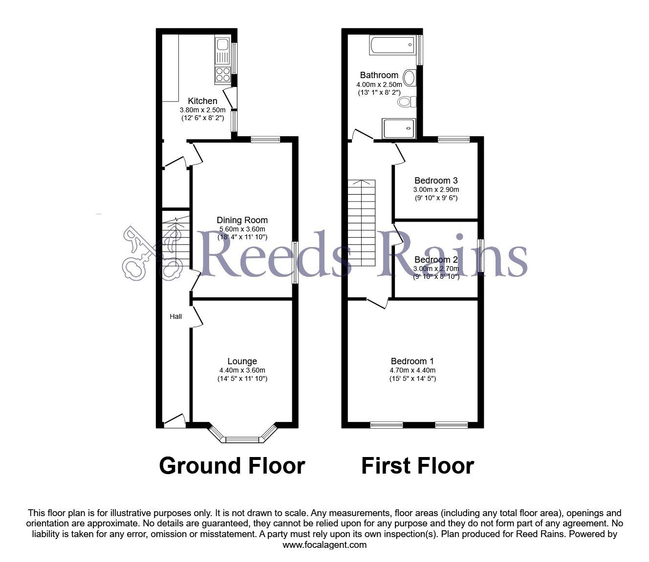 Floorplan of 3 bedroom Semi Detached House for sale, Moseley Road, Burnley, Lancashire, BB11