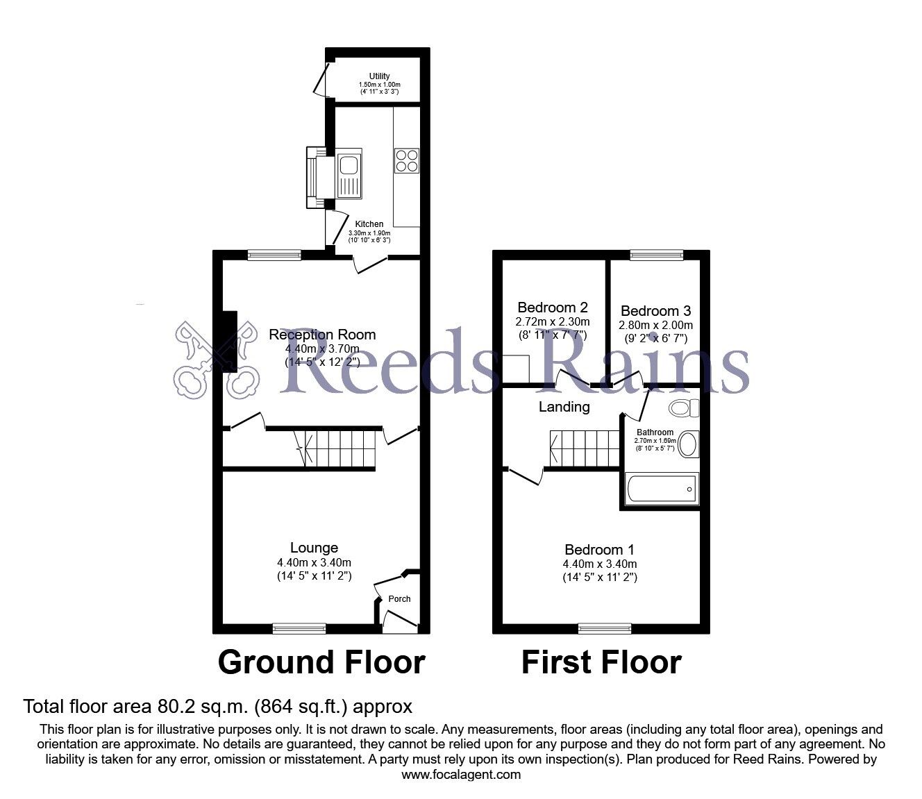 Floorplan of 3 bedroom Mid Terrace House for sale, Herbert Street, Padiham, Lancashire, BB12