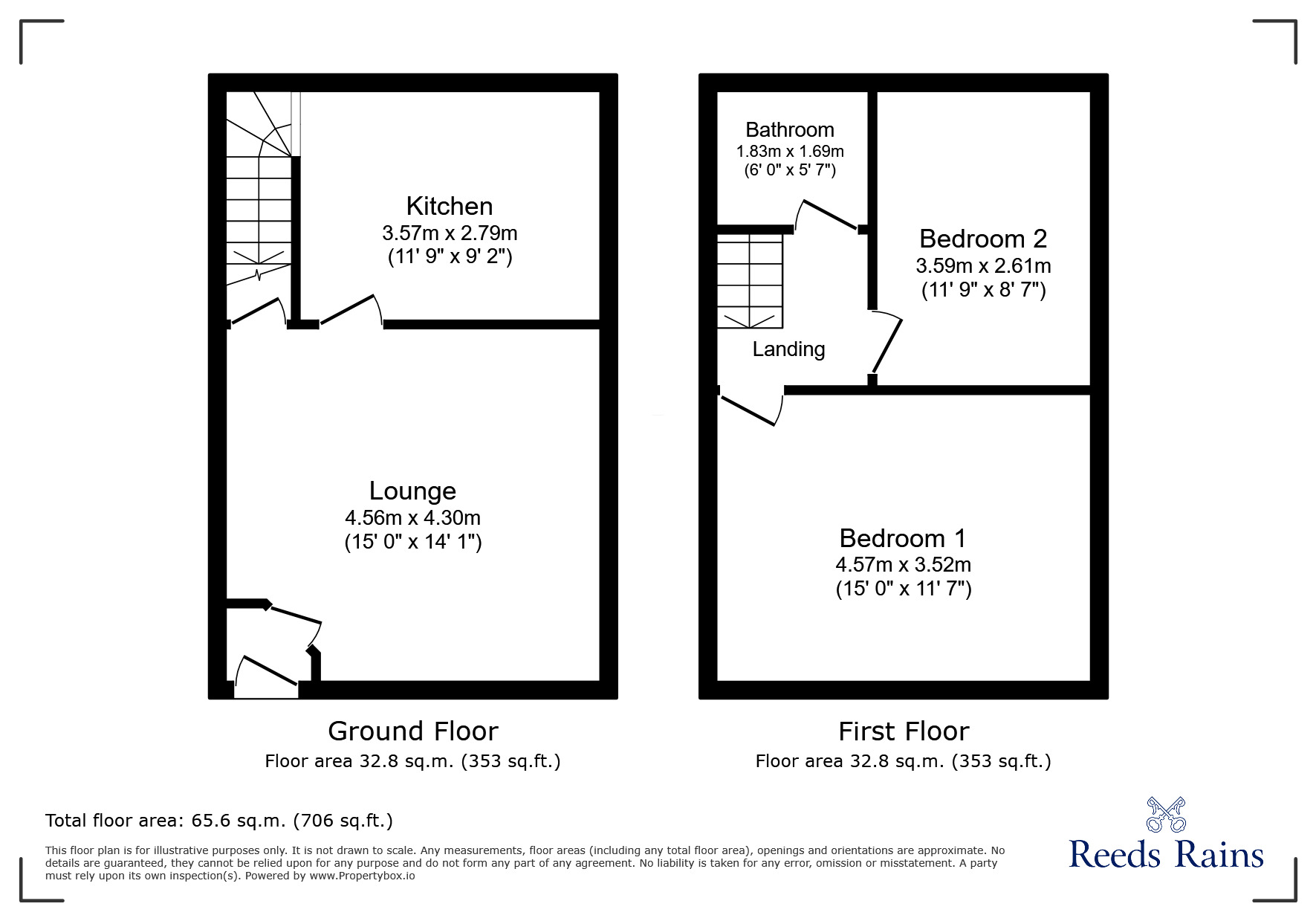 Floorplan of 2 bedroom End Terrace House to rent, Queen Street, Barrowford, Lancashire, BB9
