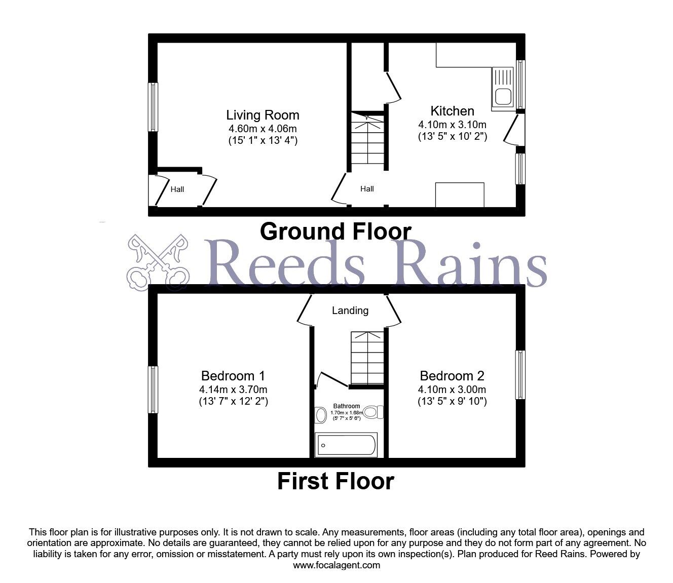 Floorplan of 2 bedroom Mid Terrace House for sale, Brunswick Street, Nelson, Lancashire, BB9