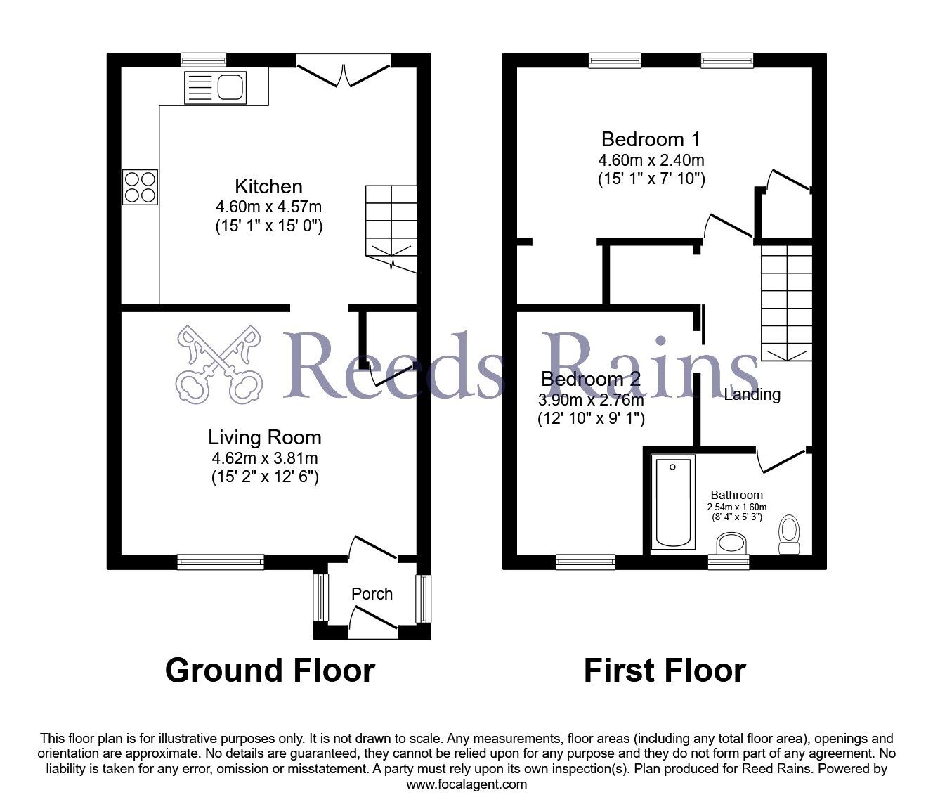 Floorplan of 2 bedroom End Terrace House for sale, Carholme Avenue, Burnley, Lancashire, BB10