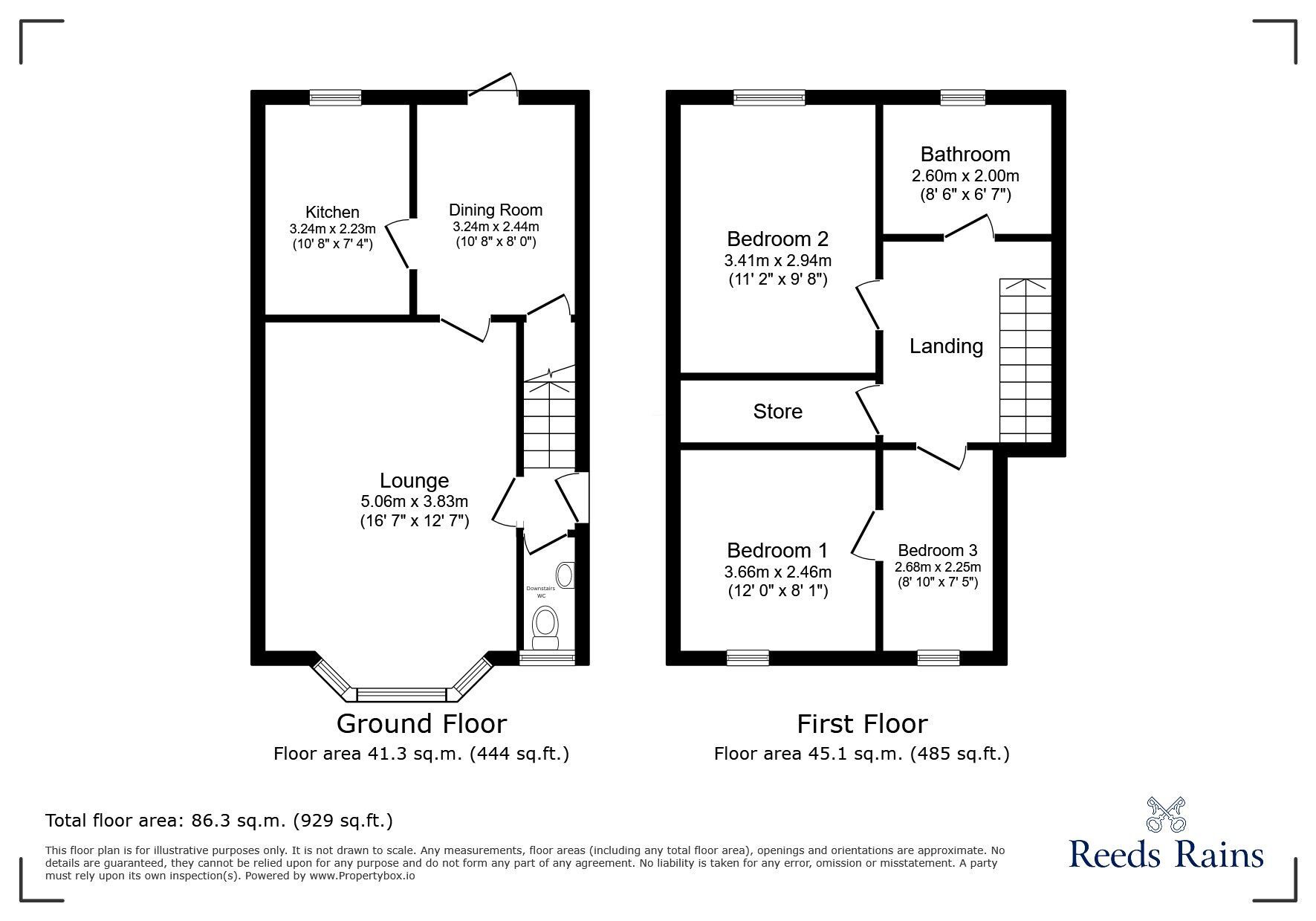 Floorplan of 3 bedroom Semi Detached House for sale, Oporto Close, Burnley, Lancashire, BB11