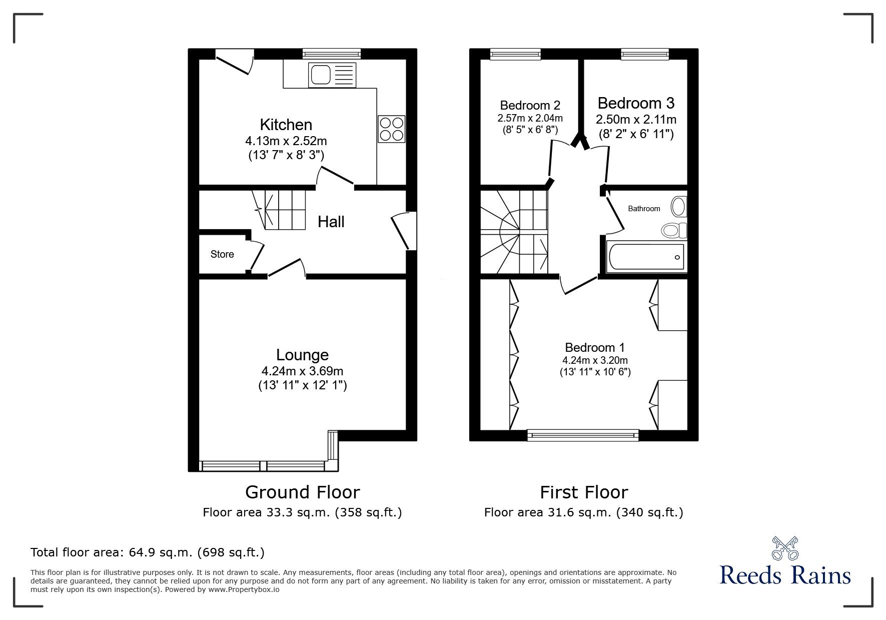 Floorplan of 3 bedroom House to rent, Leamington Avenue, Burnley, Lancashire, BB10