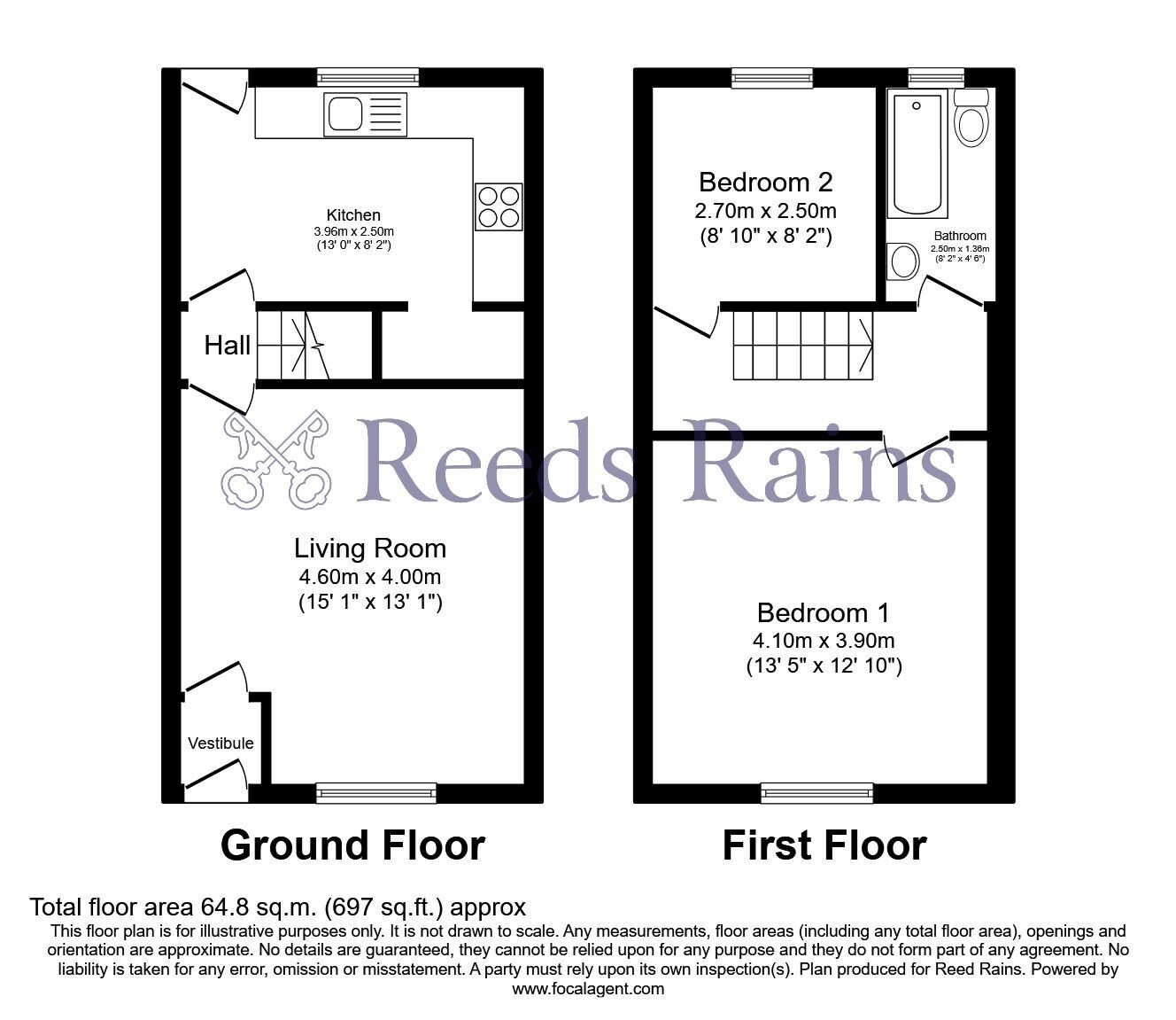 Floorplan of 2 bedroom Mid Terrace House for sale, Athletic Street, Burnley, Lancashire, BB10