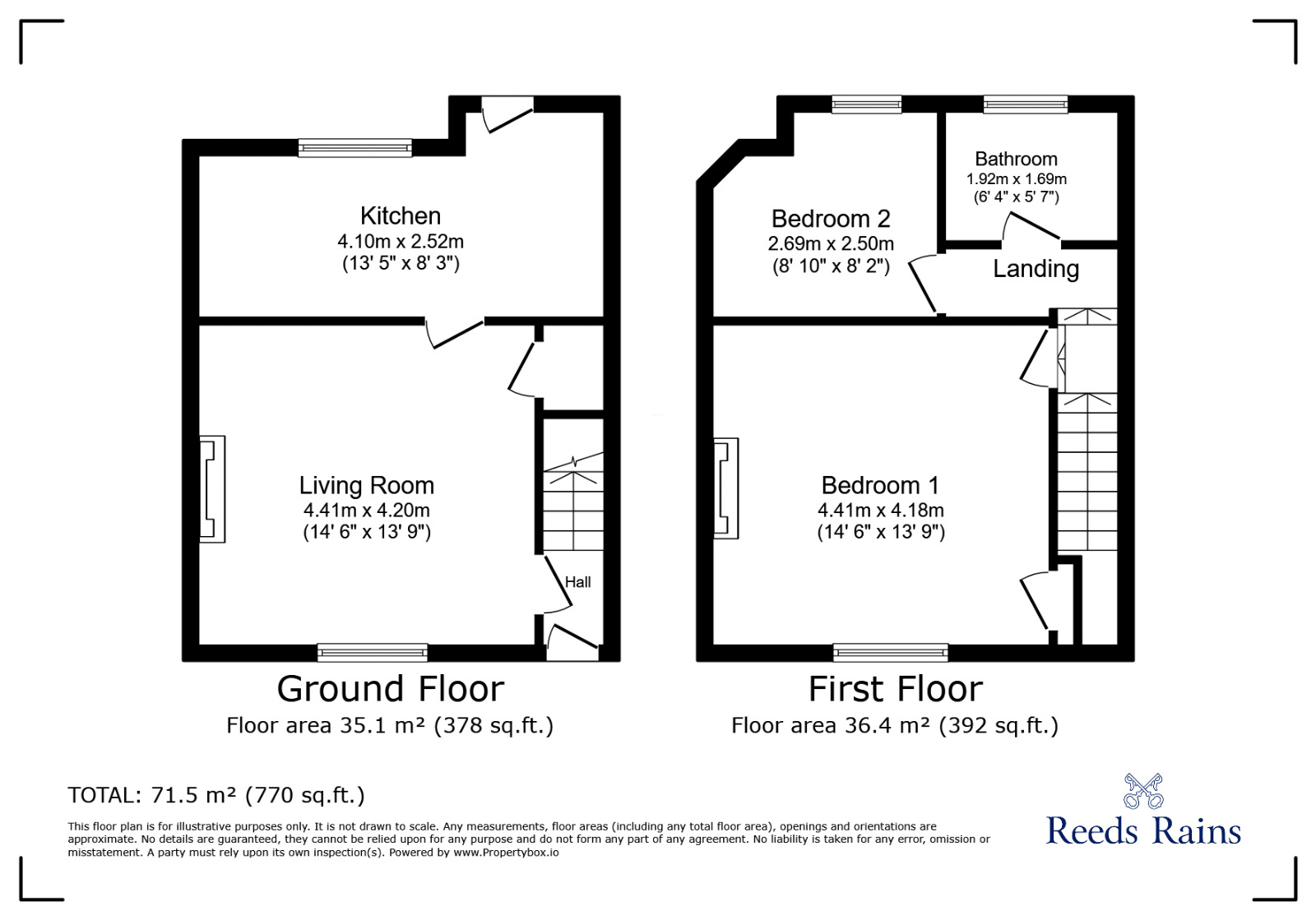Floorplan of 2 bedroom End Terrace House for sale, Pendle Street, Padiham, Lancashire, BB12