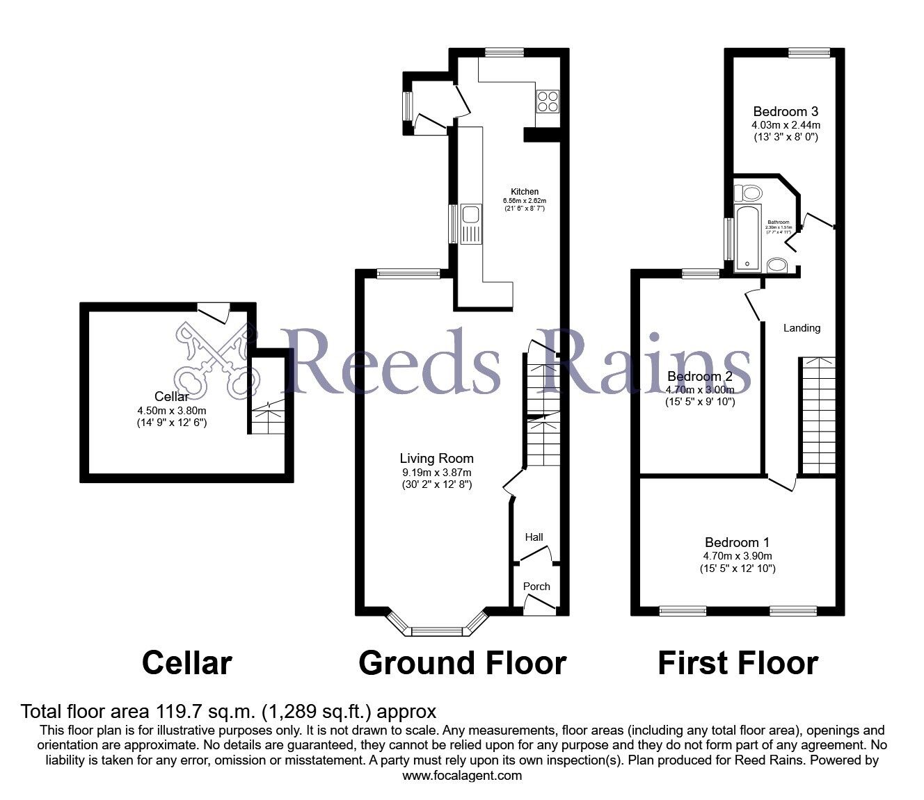 Floorplan of 3 bedroom Mid Terrace House for sale, Manchester Road, Burnley, Lancashire, BB11