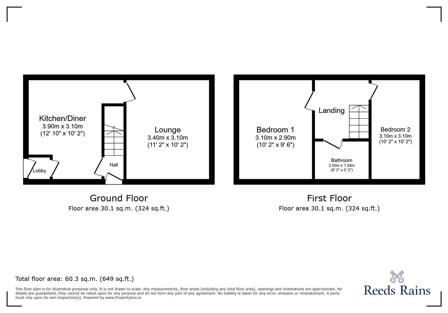 Floorplan of 2 bedroom End Terrace House for sale, Bracewell Street, Lancashire, BB10