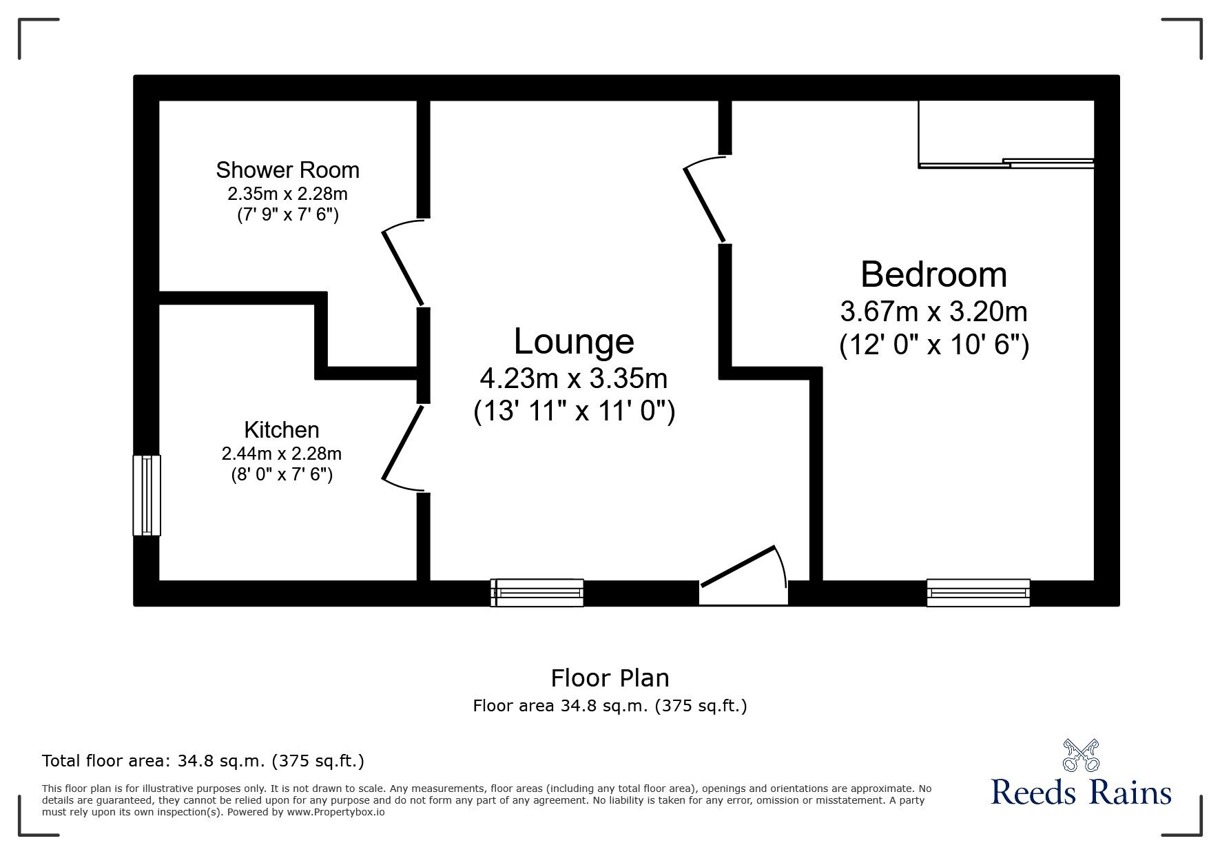Floorplan of 1 bedroom  Flat for sale, Lyndhurst Road, Burnley, Lancashire, BB10