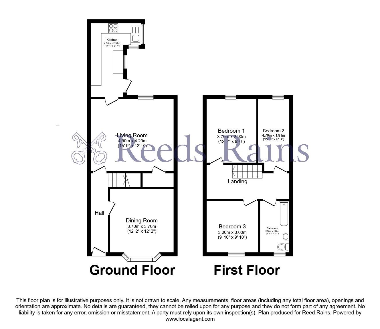 Floorplan of 3 bedroom Mid Terrace House for sale, Hufling Lane, Burnley, Lancashire, BB11