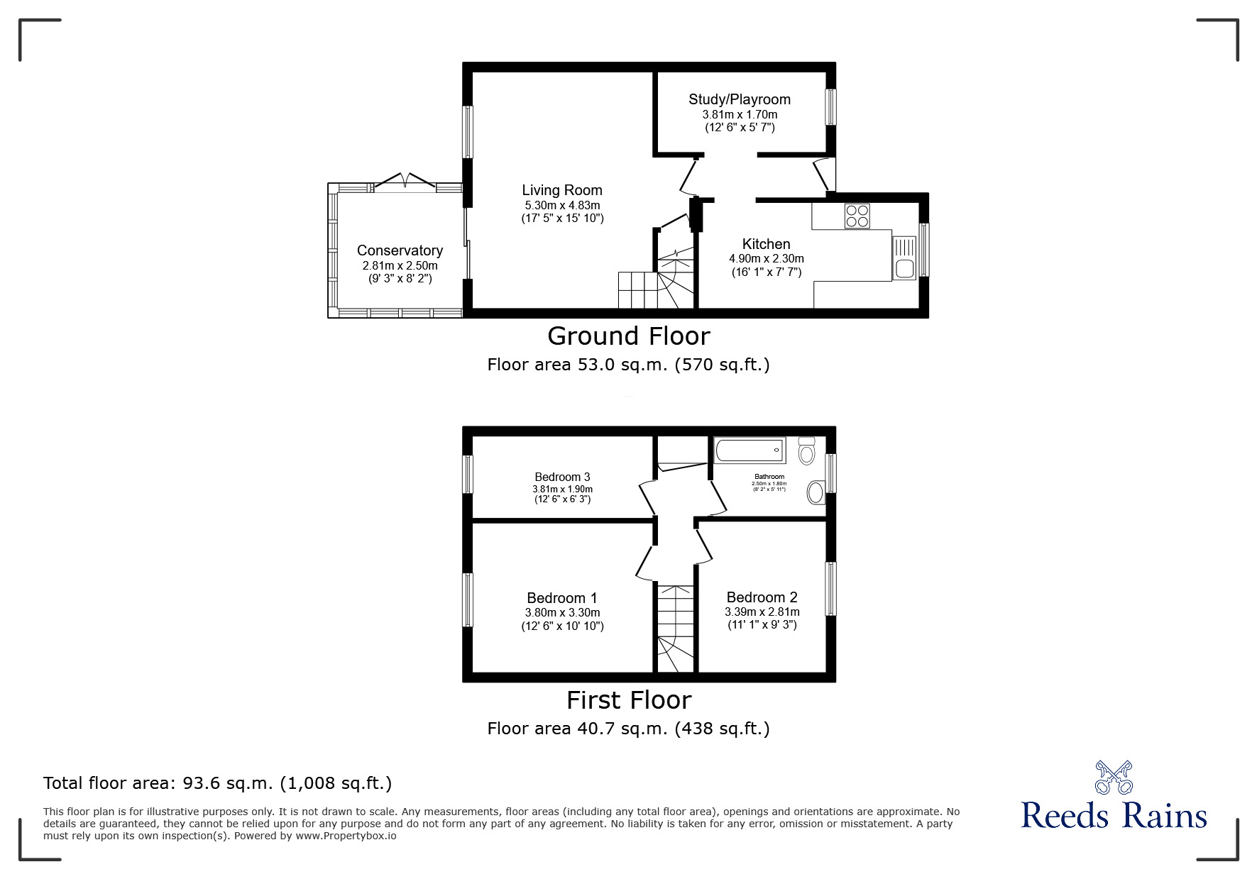 Floorplan of 3 bedroom Semi Detached House for sale, College Close, Padiham, Lancashire, BB12