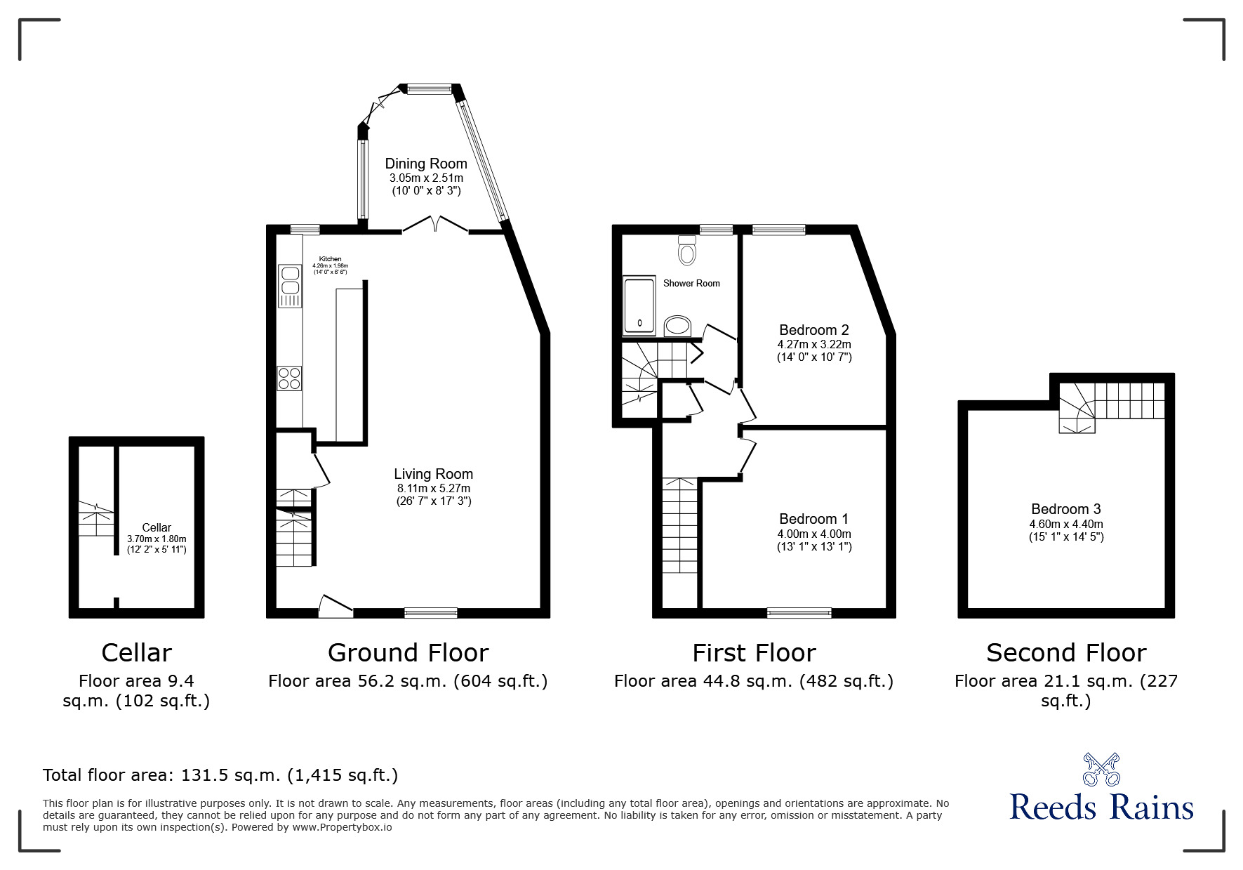 Floorplan of 3 bedroom End Terrace House for sale, Mount Lane, Cliviger, Lancashire, BB10