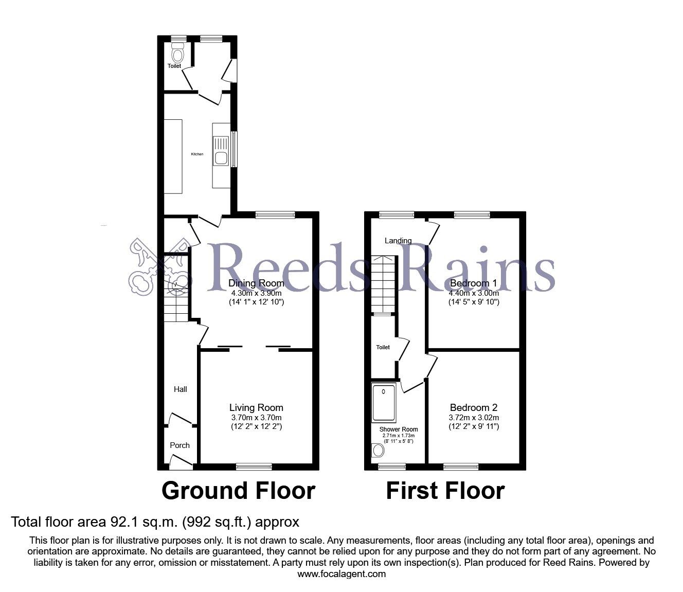 Floorplan of 2 bedroom Mid Terrace House for sale, Holyoake Street, Burnley, Lancashire, BB12