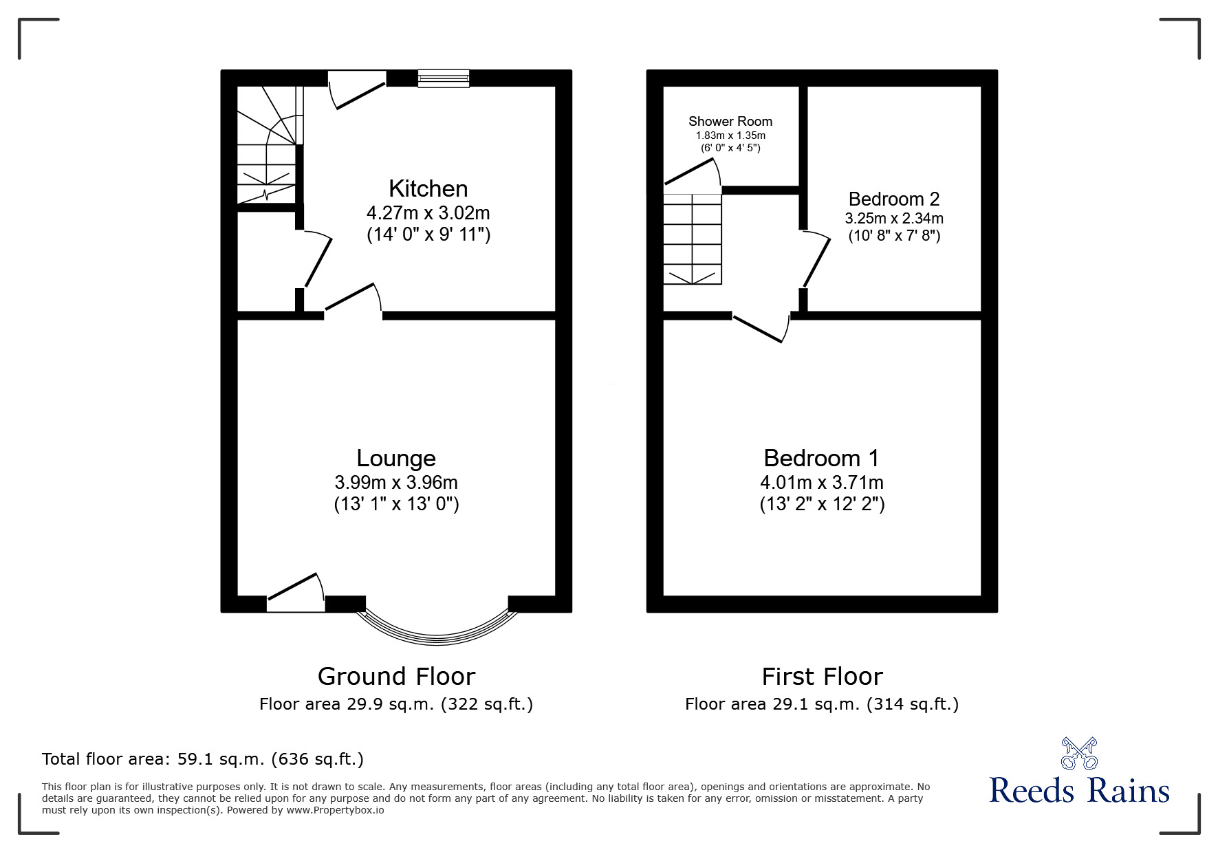 Floorplan of 2 bedroom Mid Terrace House for sale, Berkeley Street, Nelson, Lancashire, BB9