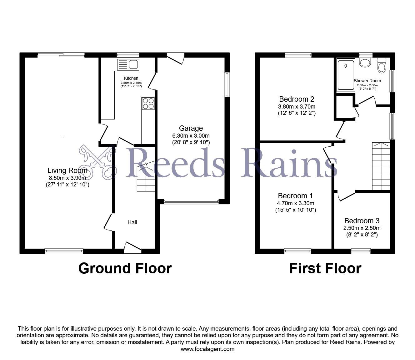 Floorplan of 3 bedroom Semi Detached House for sale, Lancaster Gate, Nelson, Lancashire, BB9