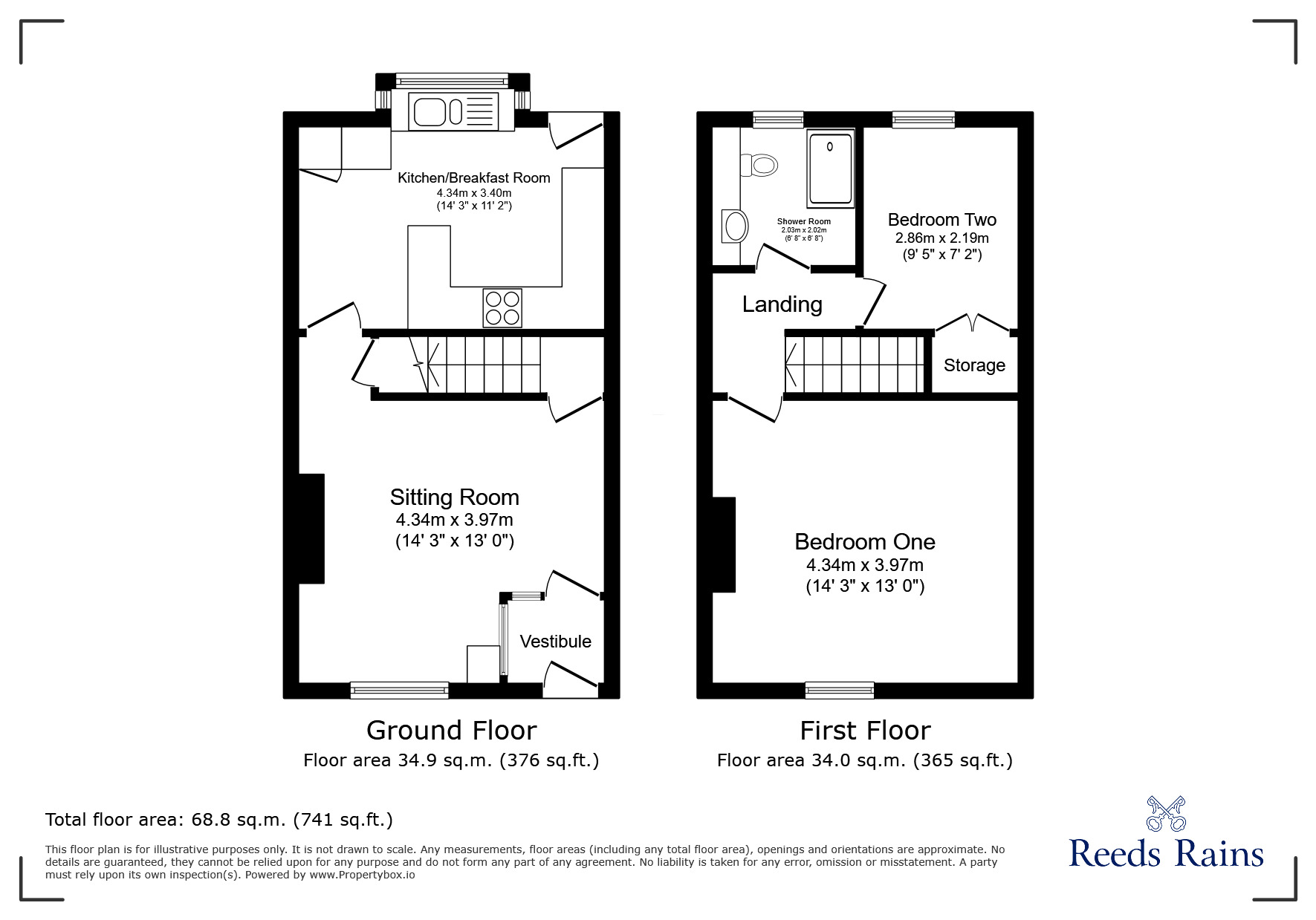 Floorplan of 2 bedroom Mid Terrace House to rent, Dorset Street, Burnley, Lancashire, BB12