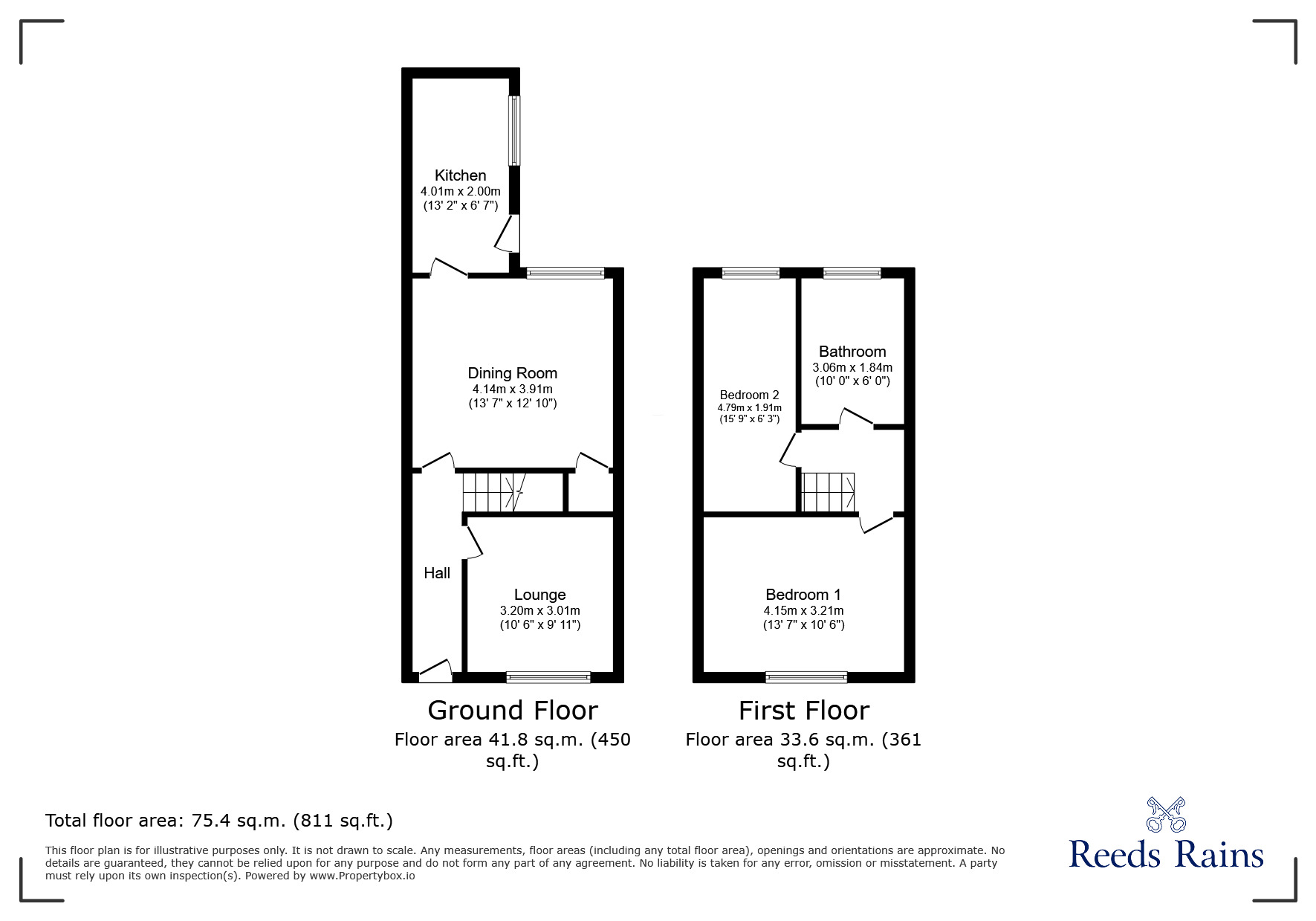 Floorplan of 2 bedroom Mid Terrace House to rent, Scarlett Street, Burnley, Lancashire, BB11