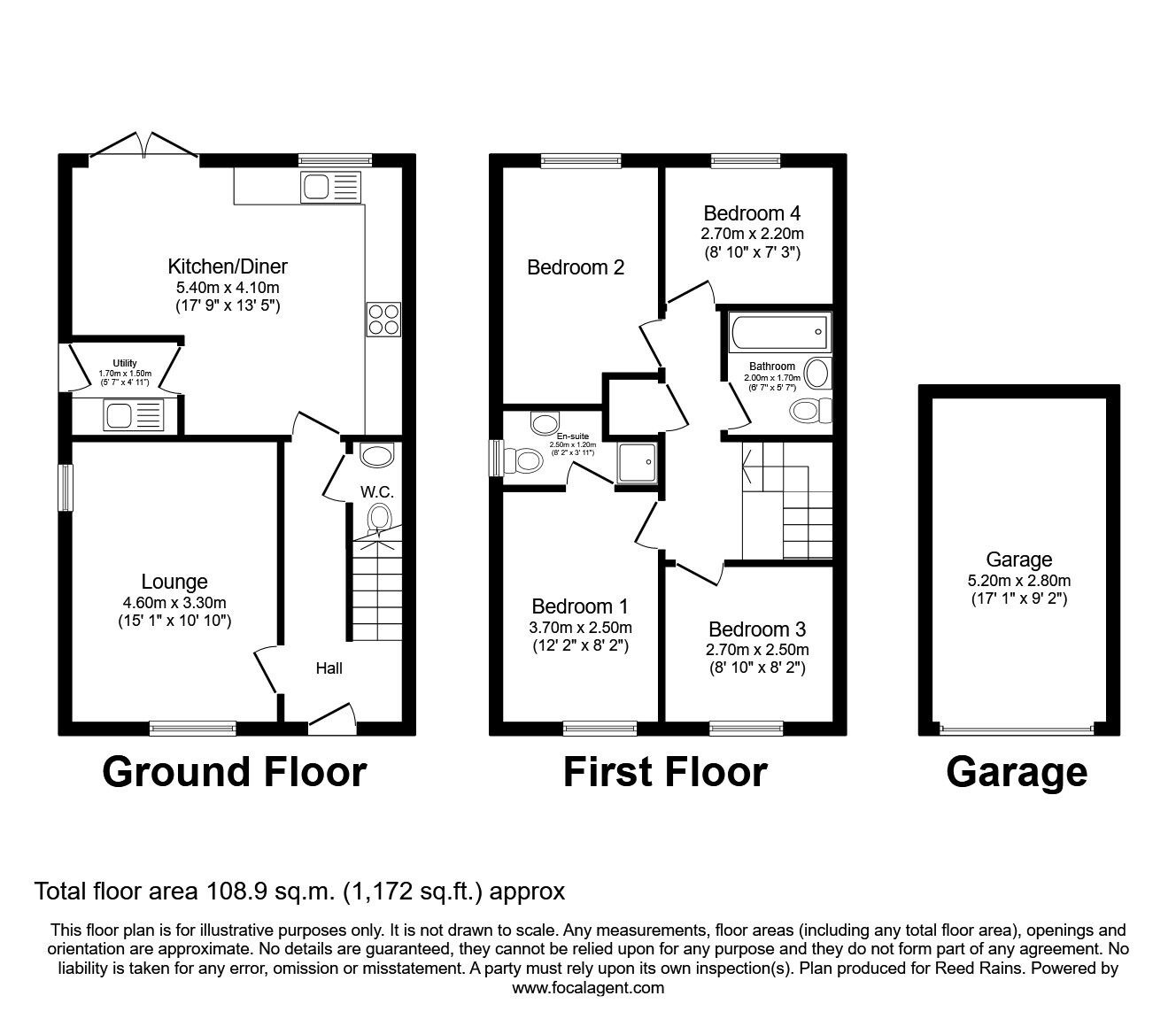 Floorplan of 4 bedroom Semi Detached House to rent, New Hall Street, Burnley, Lancashire, BB10