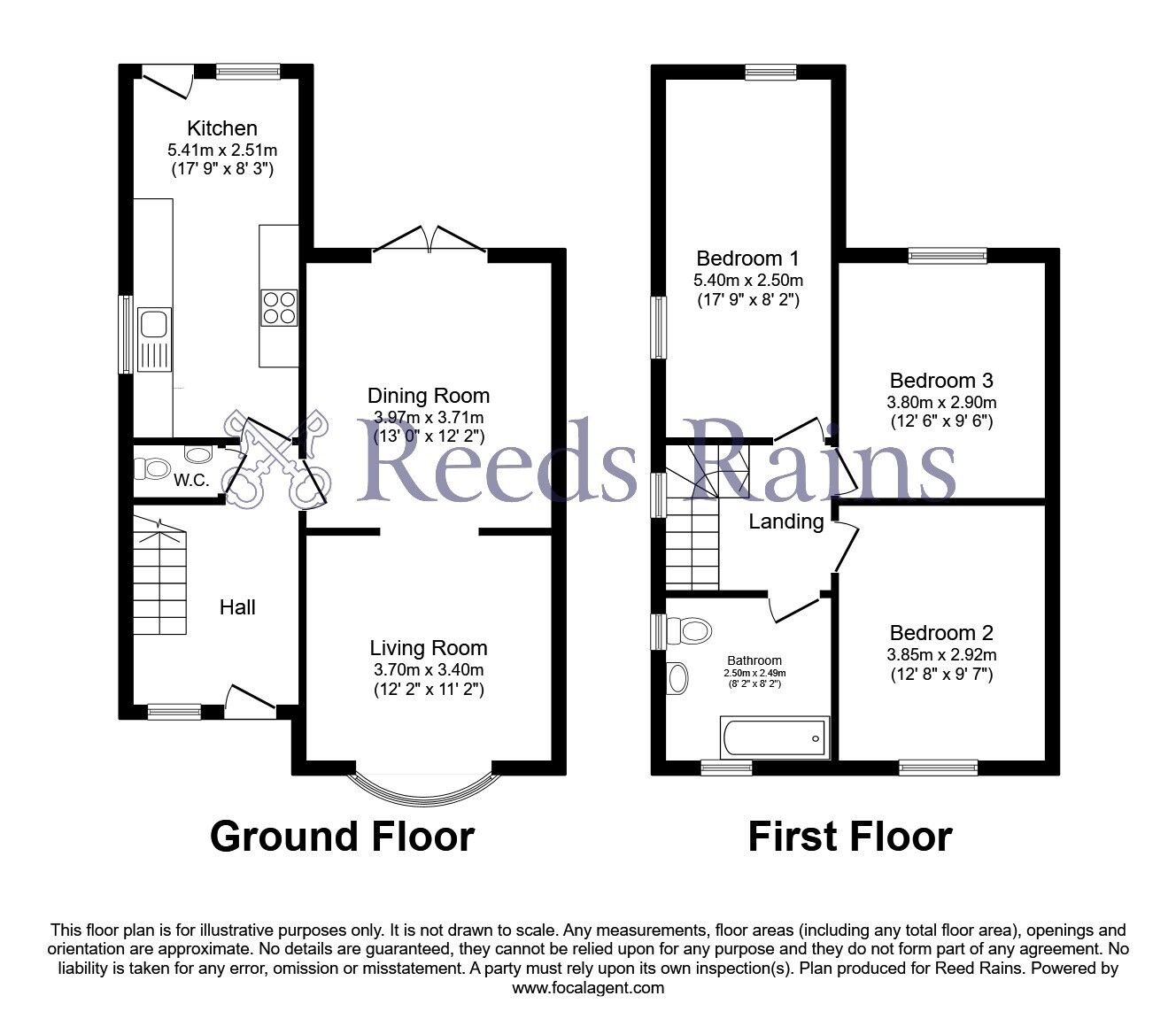 Floorplan of 3 bedroom Semi Detached House for sale, Brunshaw Road, Burnley, Lancashire, BB10