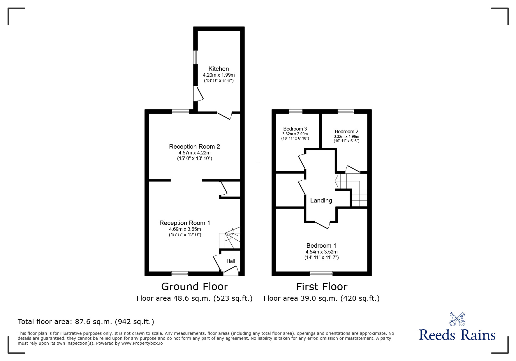 Floorplan of 3 bedroom Mid Terrace House for sale, Leeds Road, Nelson, Lancashire, BB9