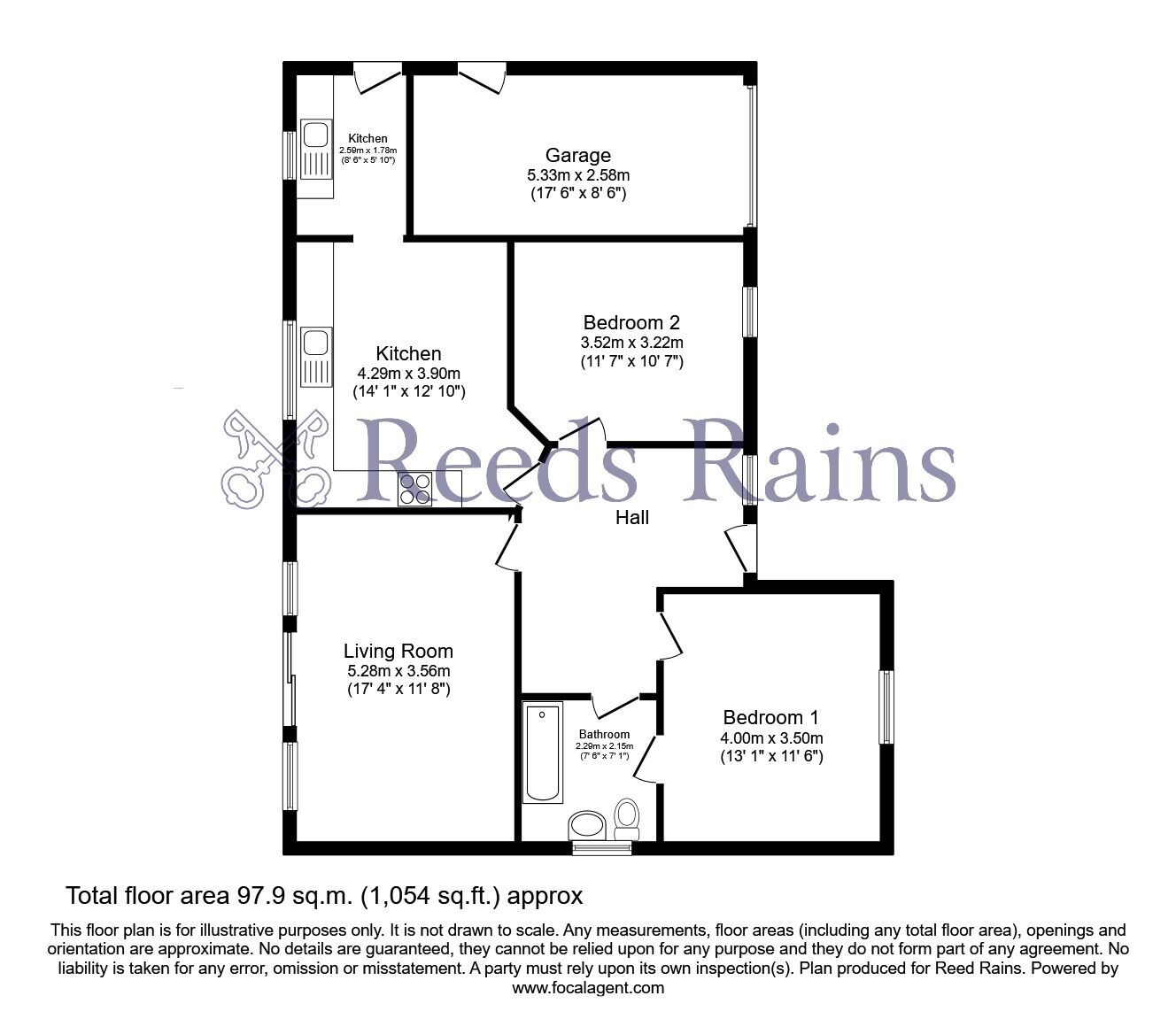 Floorplan of 2 bedroom Detached Bungalow for sale, Mosedale Drive, Burnley, Lancashire, BB12
