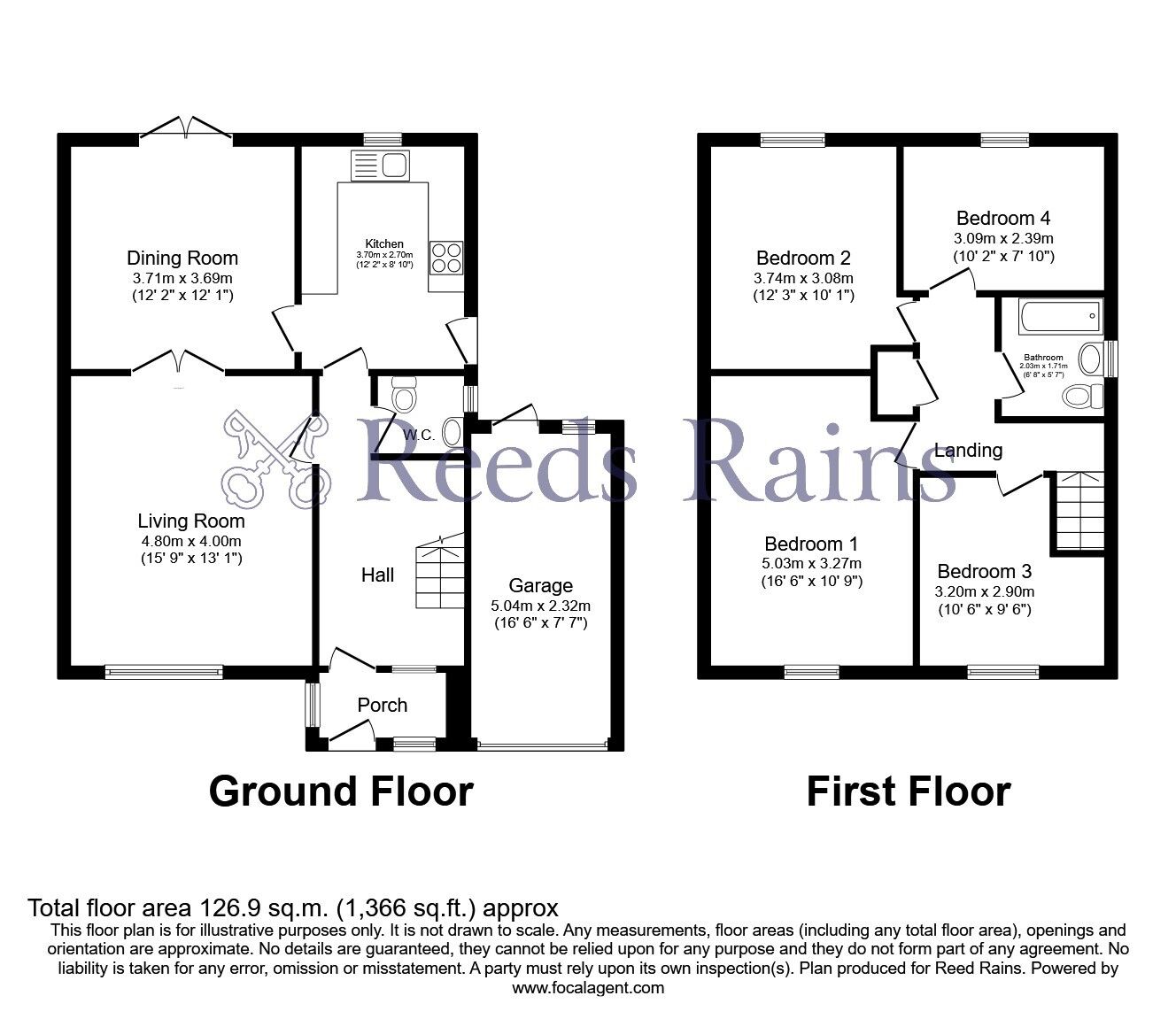 Floorplan of 4 bedroom Detached House for sale, Healdwood Drive, Burnley, Lancashire, BB12