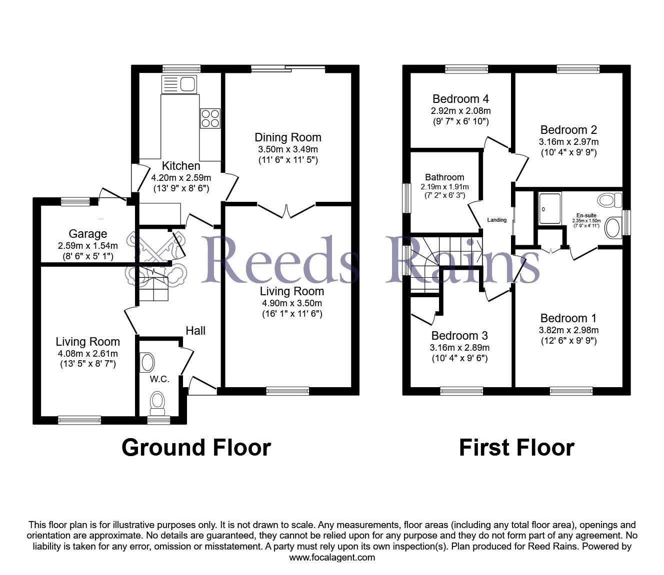 Floorplan of 4 bedroom Detached House for sale, Harefield Rise, Burnley, Lancashire, BB12