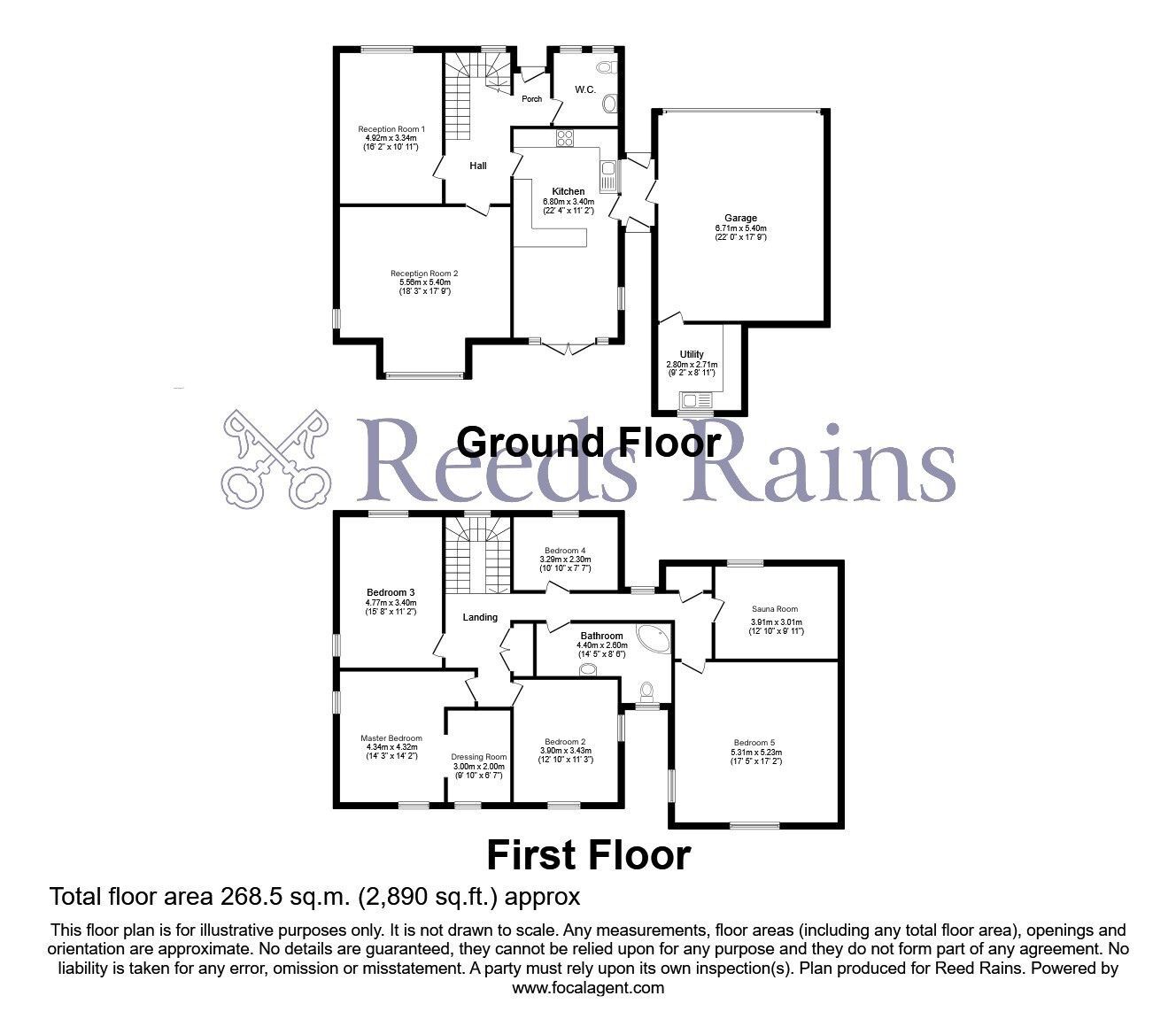 Floorplan of 5 bedroom Detached House for sale, Reedley Drive, Burnley, Lancashire, BB10