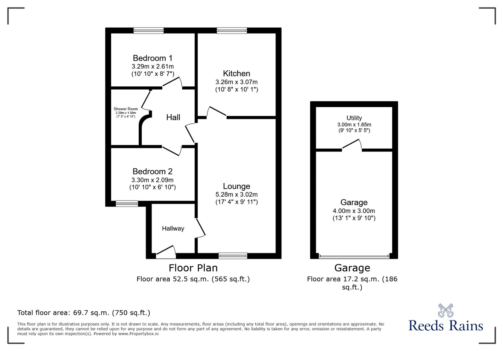 Floorplan of 2 bedroom Semi Detached Bungalow for sale, Hawthorne Grove, Barrowford, Lancashire, BB9