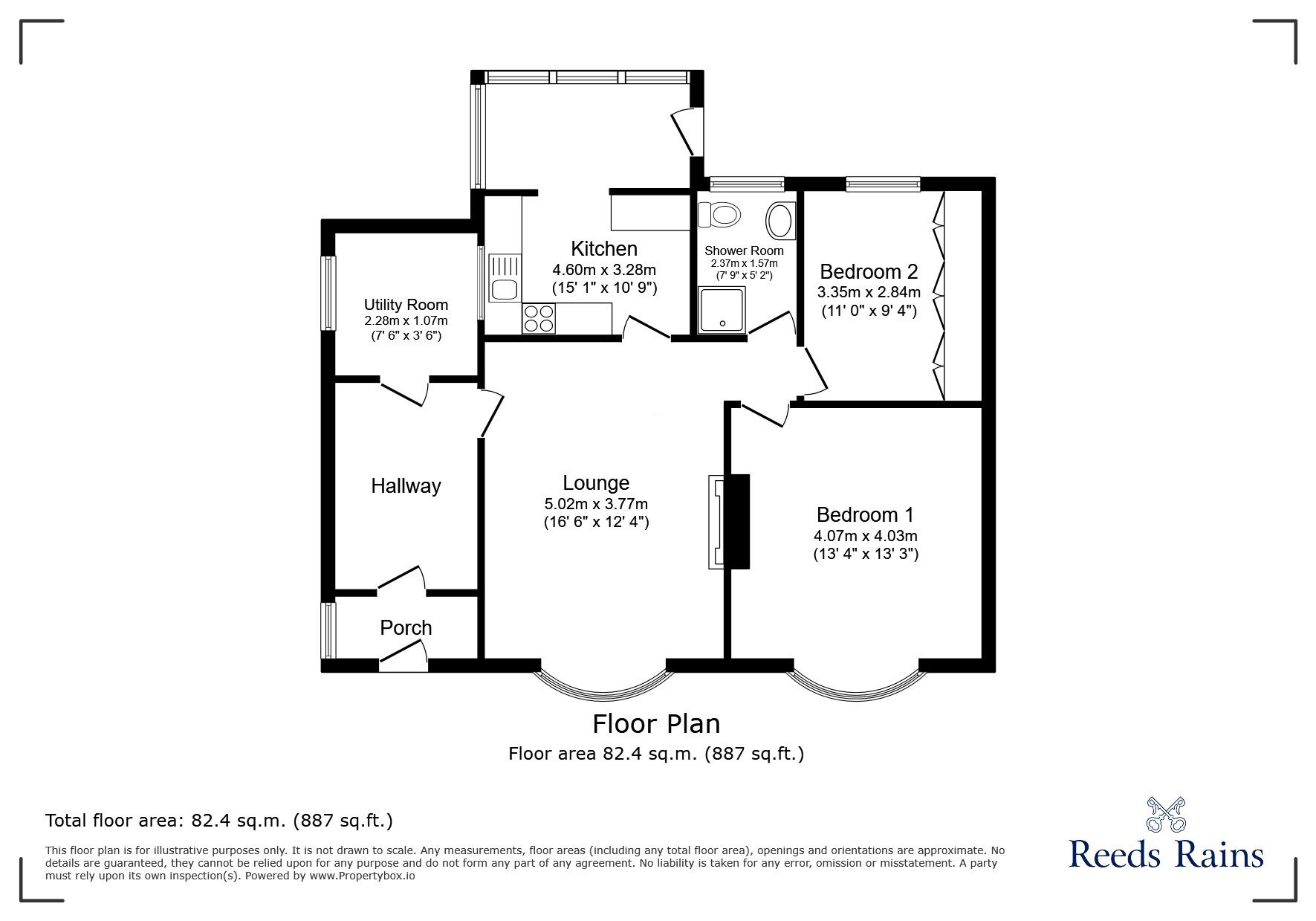 Floorplan of 2 bedroom Semi Detached House to rent, Dyneley Avenue, Burnley, Lancashire, BB10