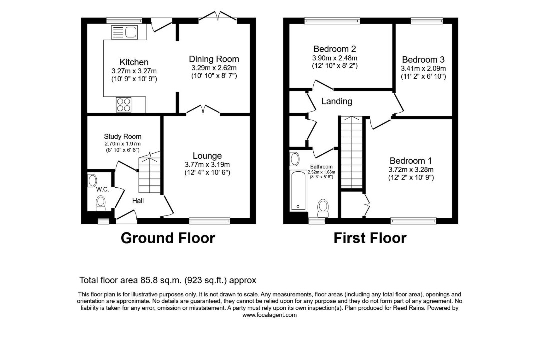 Floorplan of 3 bedroom Mid Terrace House for sale, Beachley Square, Burnley, Lancashire, BB12