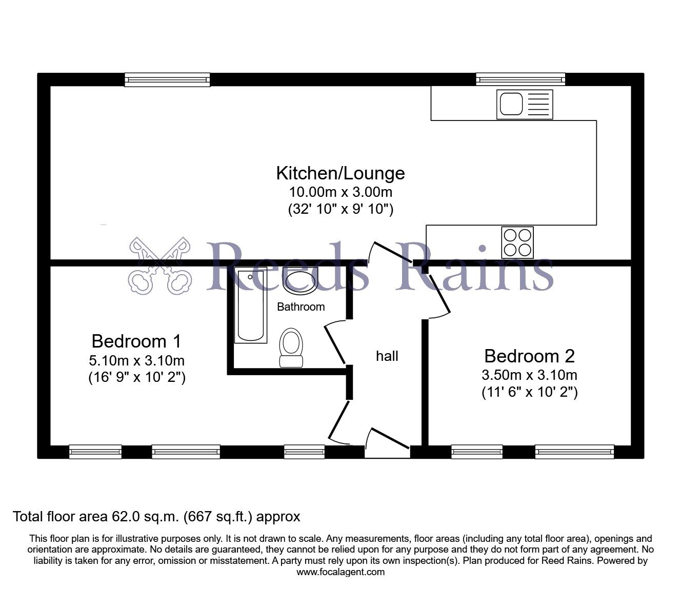 Floorplan of 2 bedroom  House to rent, The Conifers, Nicholas Street, Burnley, BB10