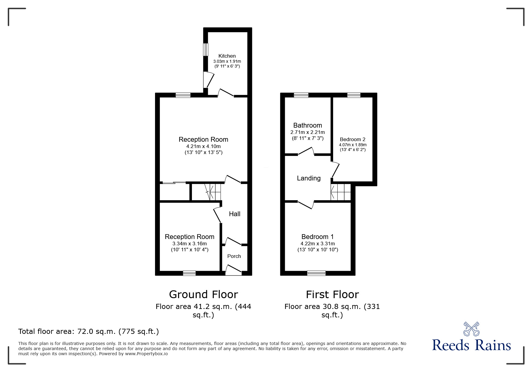 Floorplan of 2 bedroom Mid Terrace House for sale, Claughton Street, Burnley, Lancashire, BB10