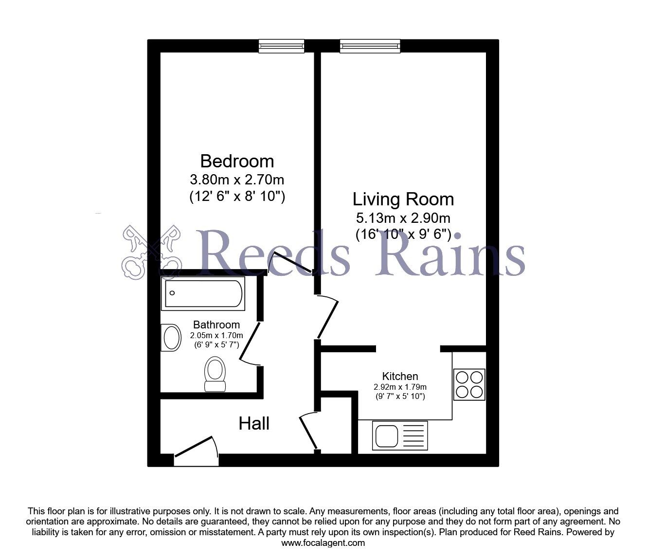 Floorplan of 1 bedroom  Flat for sale, Accrington Road, Burnley, Lancashire, BB11