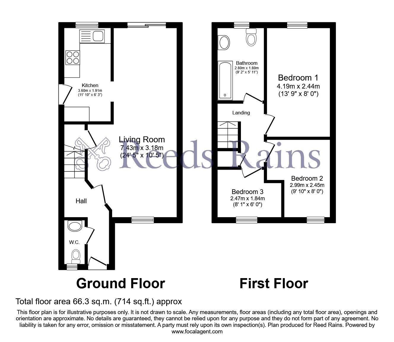 Floorplan of 3 bedroom Semi Detached House for sale, Dunderdale Avenue, Nelson, Lancashire, BB9